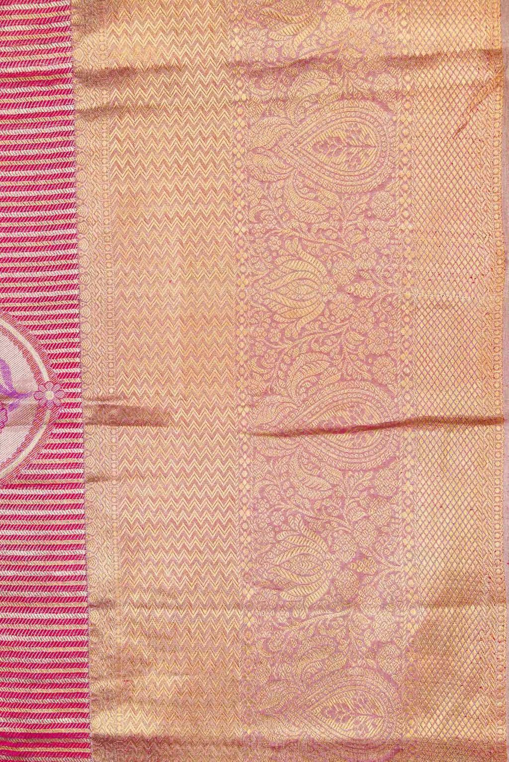 Pink Dual Tone Kanchipuram Tissue Silk Saree