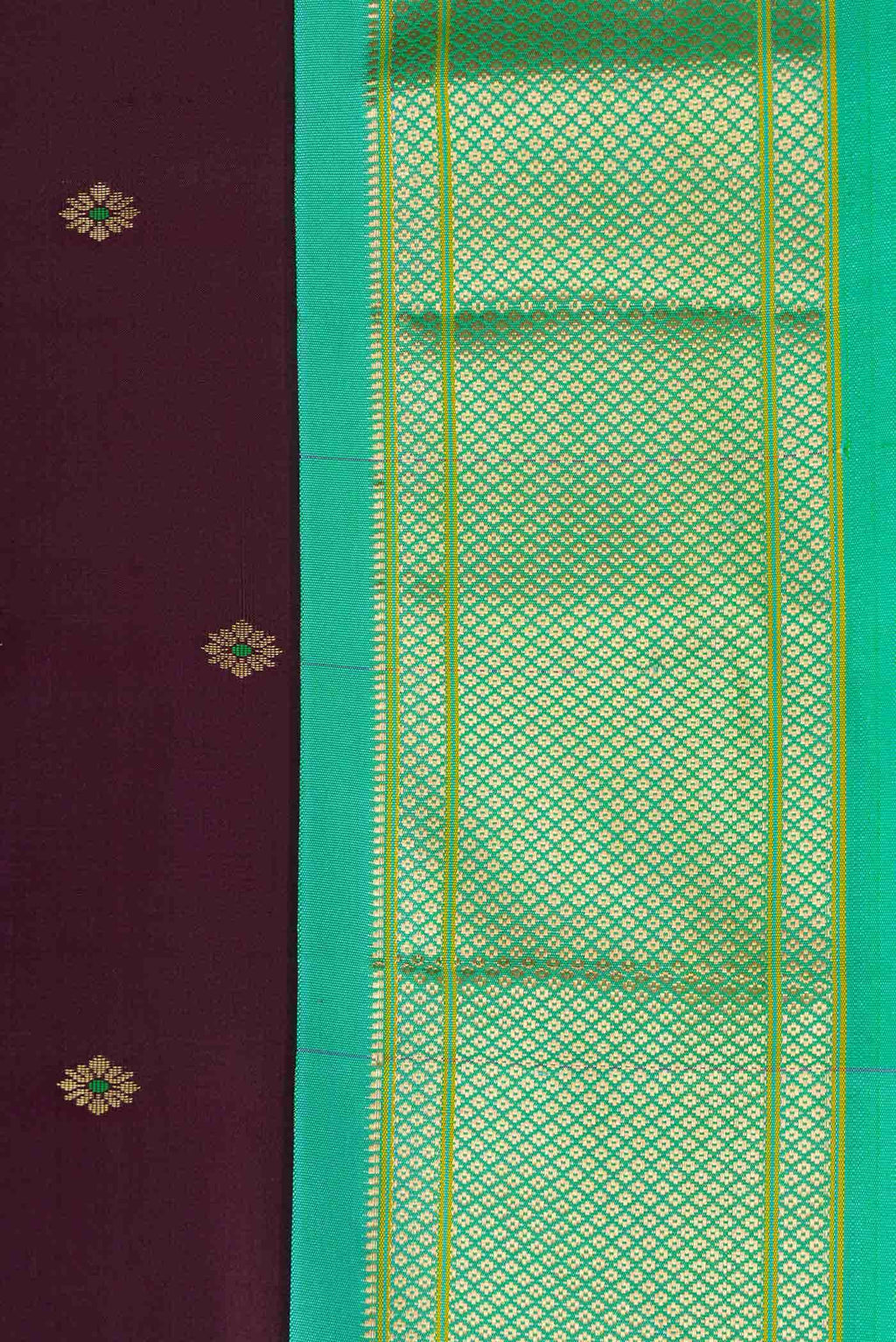 Burgundy Dual Tone Paithani Silk Saree