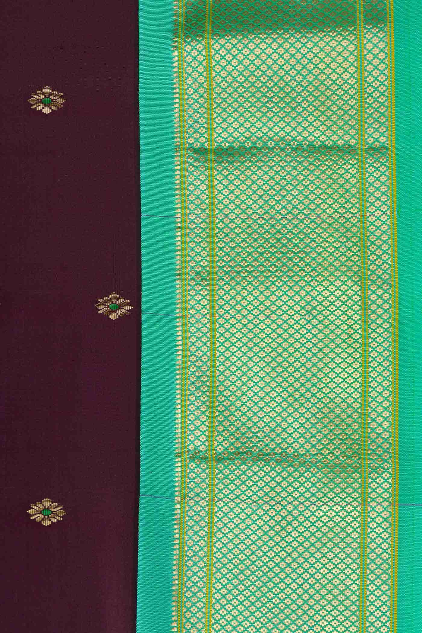 Burgundy Dual Tone Paithani Silk Saree