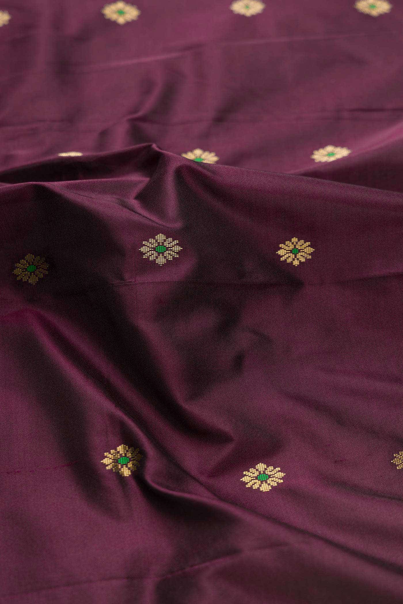 Burgundy Dual Tone Paithani Silk Saree