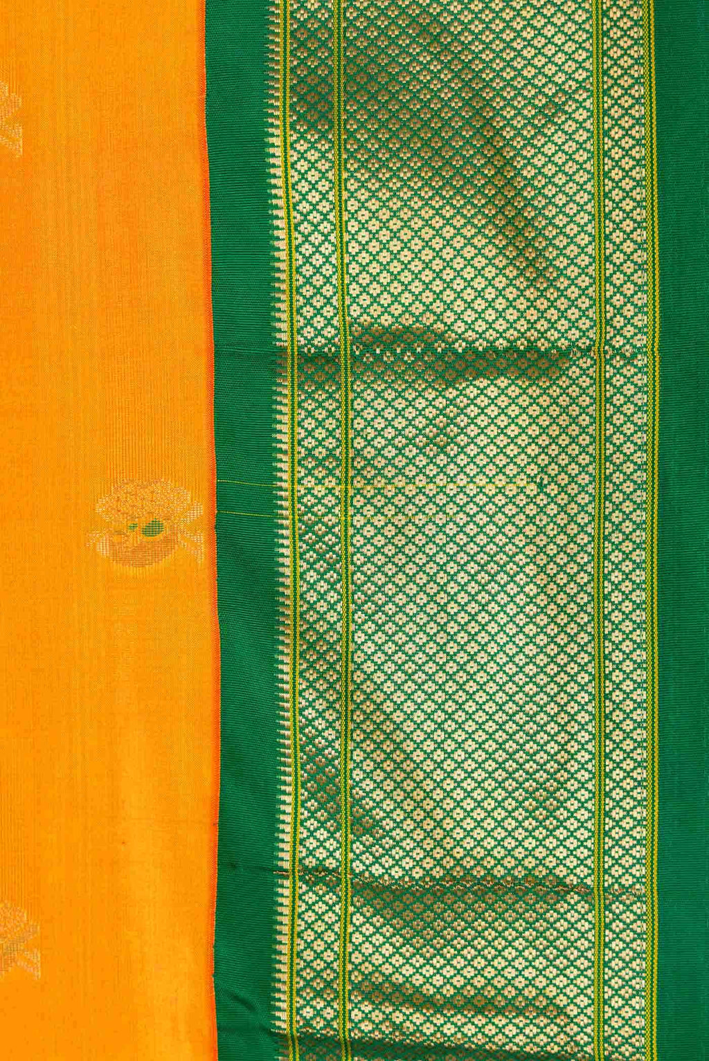 Yellow Dual Tone Paithani Silk Saree