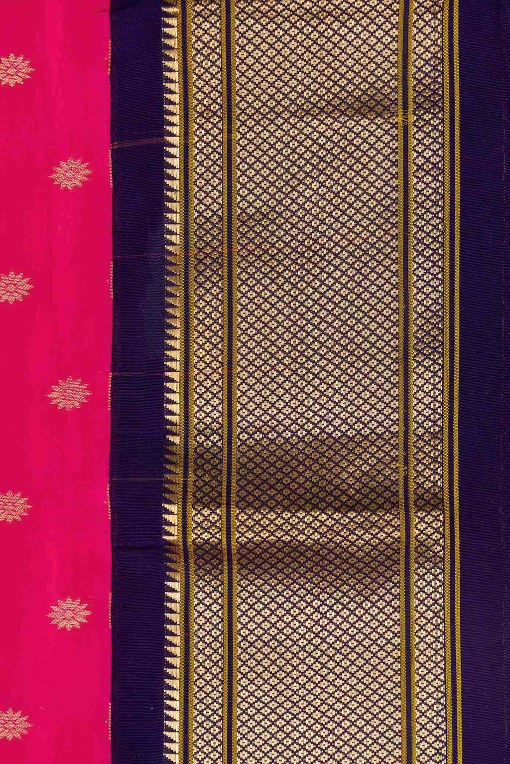 Dark Pink Dual Tone Paithani Silk Saree