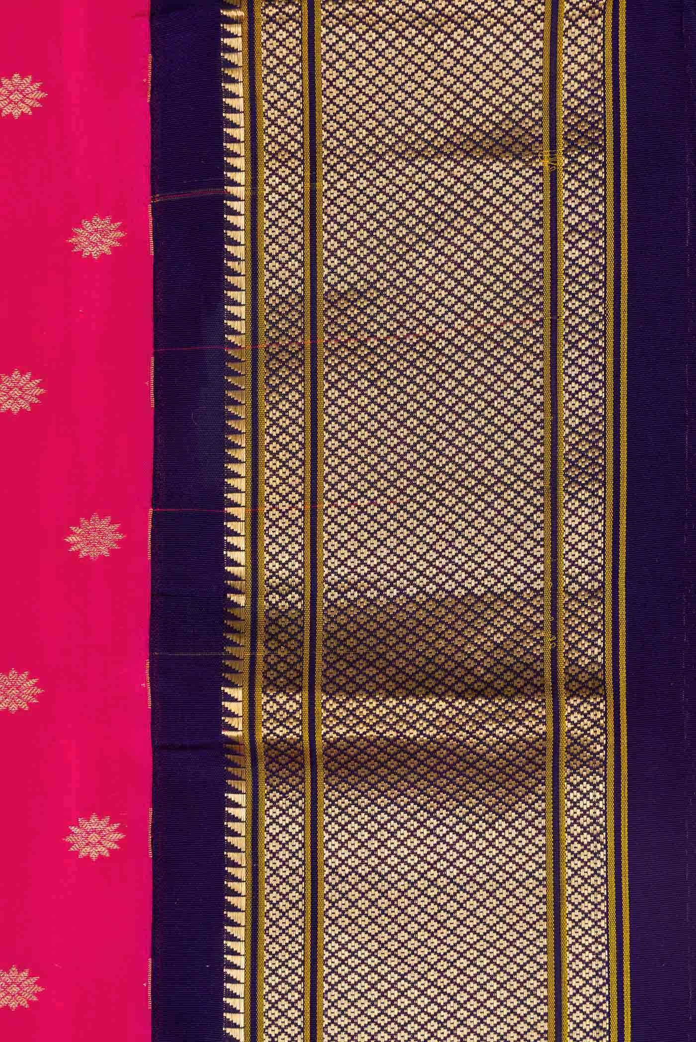Dark Pink Dual Tone Paithani Silk Saree