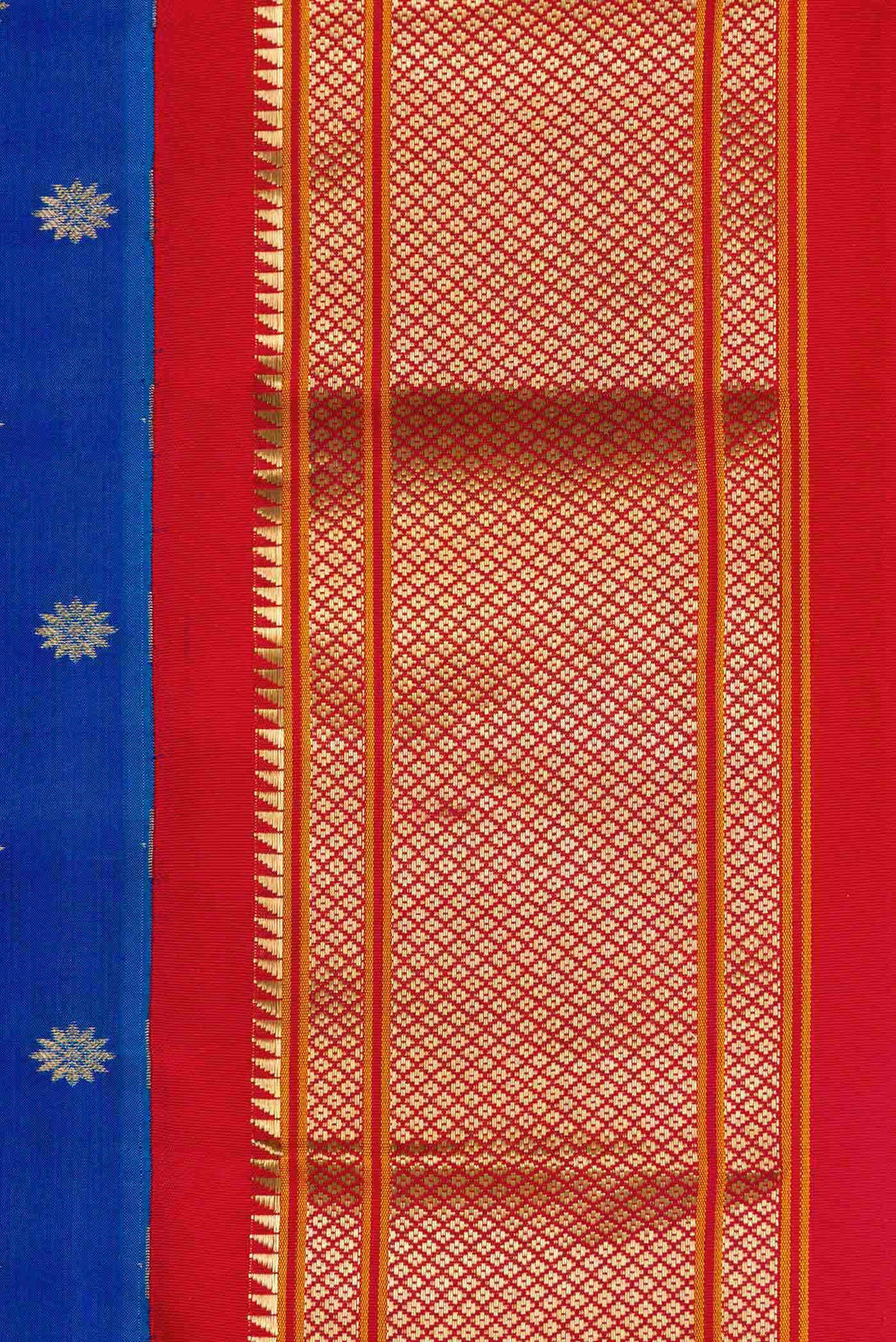 Royal Blue Dual Tone Paithani Silk Saree