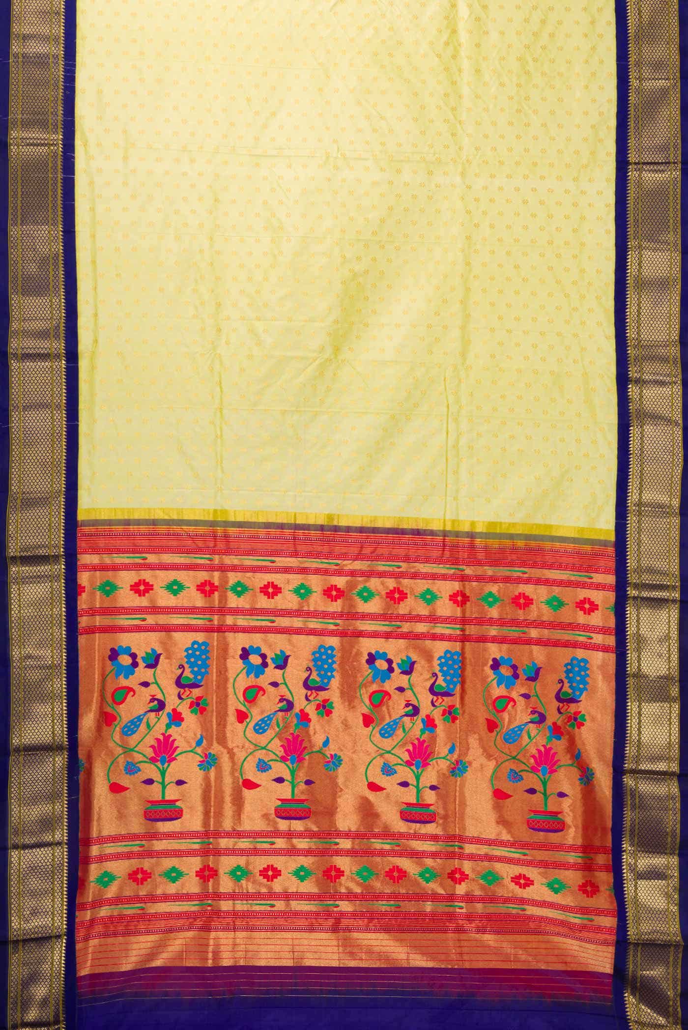 Pista Green Dual Tone Paithani Silk Saree