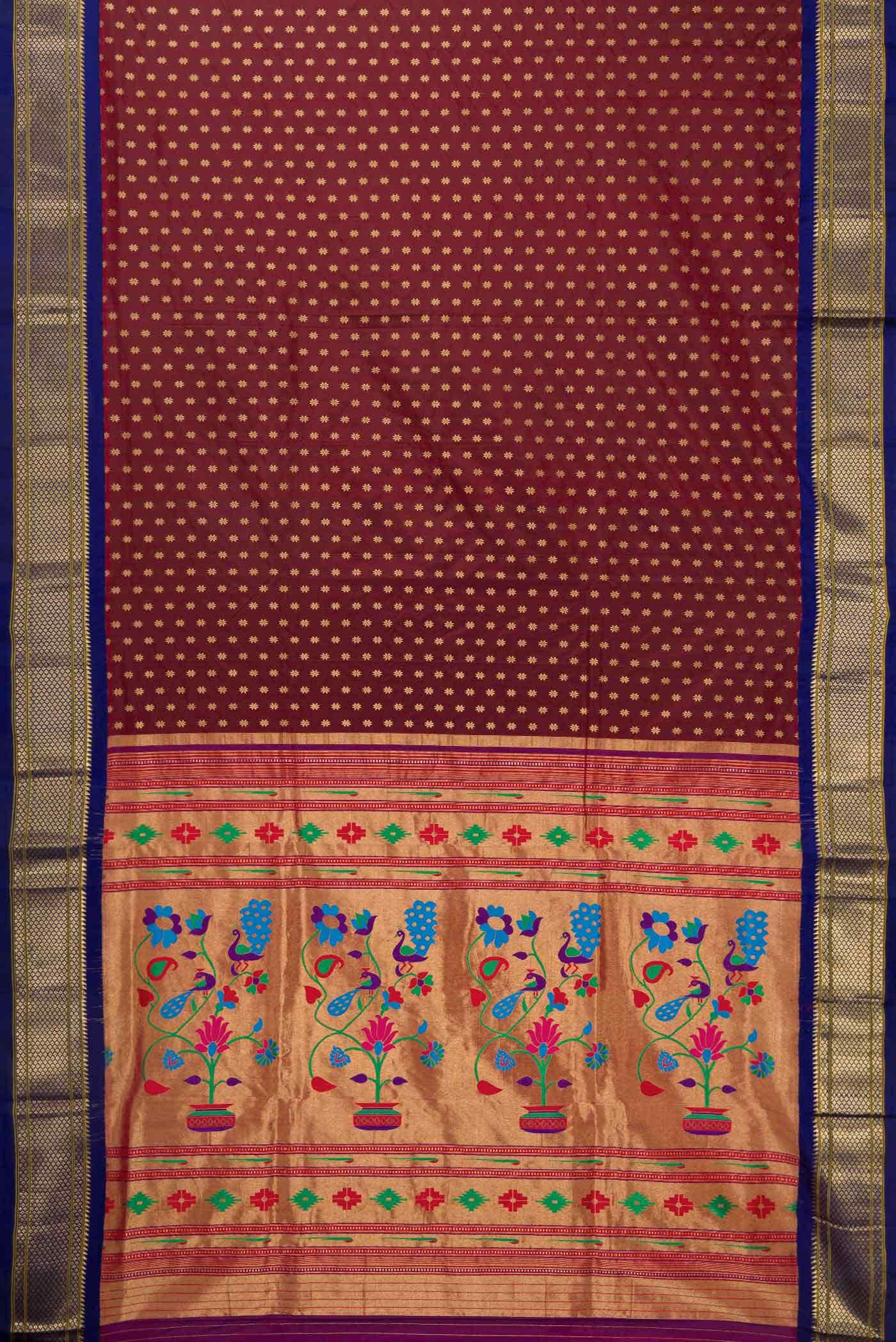 Brown Dual Tone Paithani Silk Saree