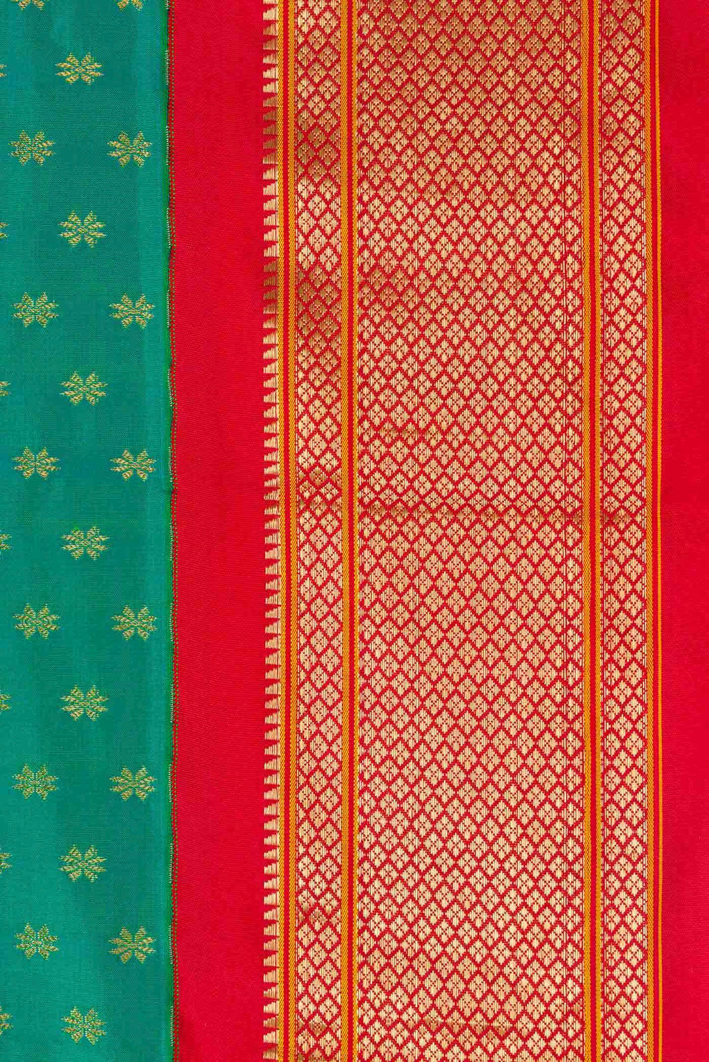 Sea Green Dual Tone Paithani Silk Saree