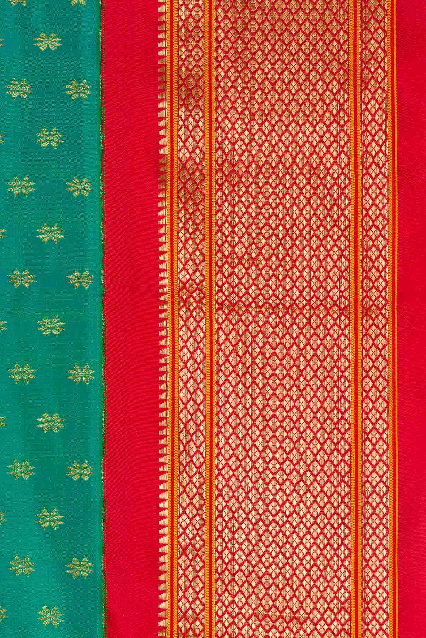 Sea Green Dual Tone Paithani Silk Saree