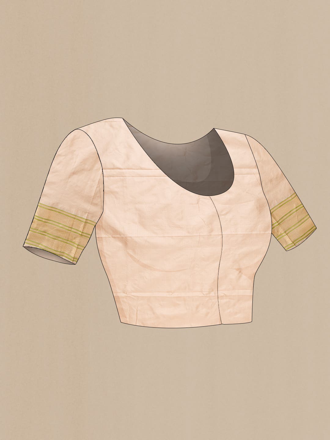 Beige Dual Tone Paithani Silk Saree