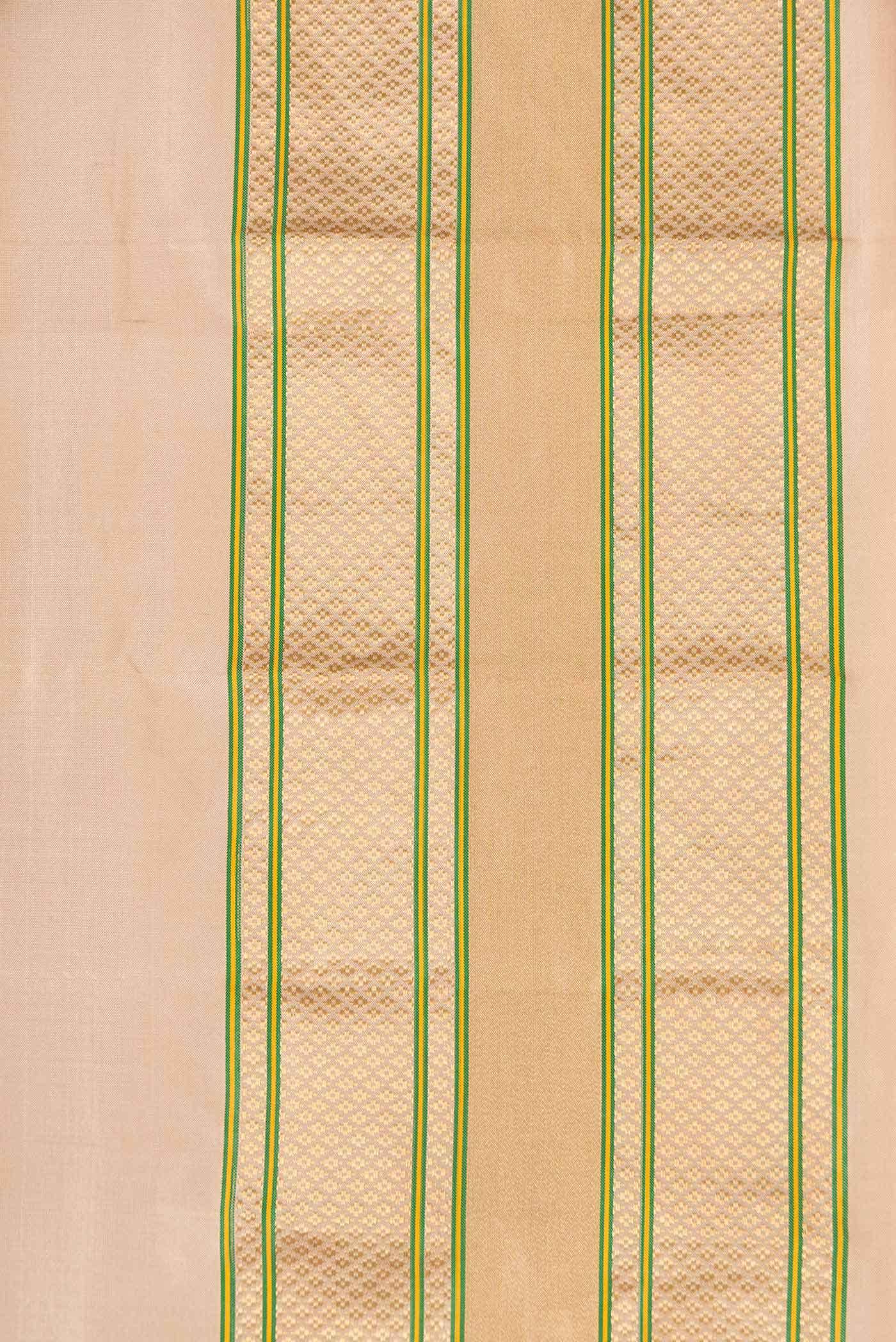 Beige Dual Tone Paithani Silk Saree
