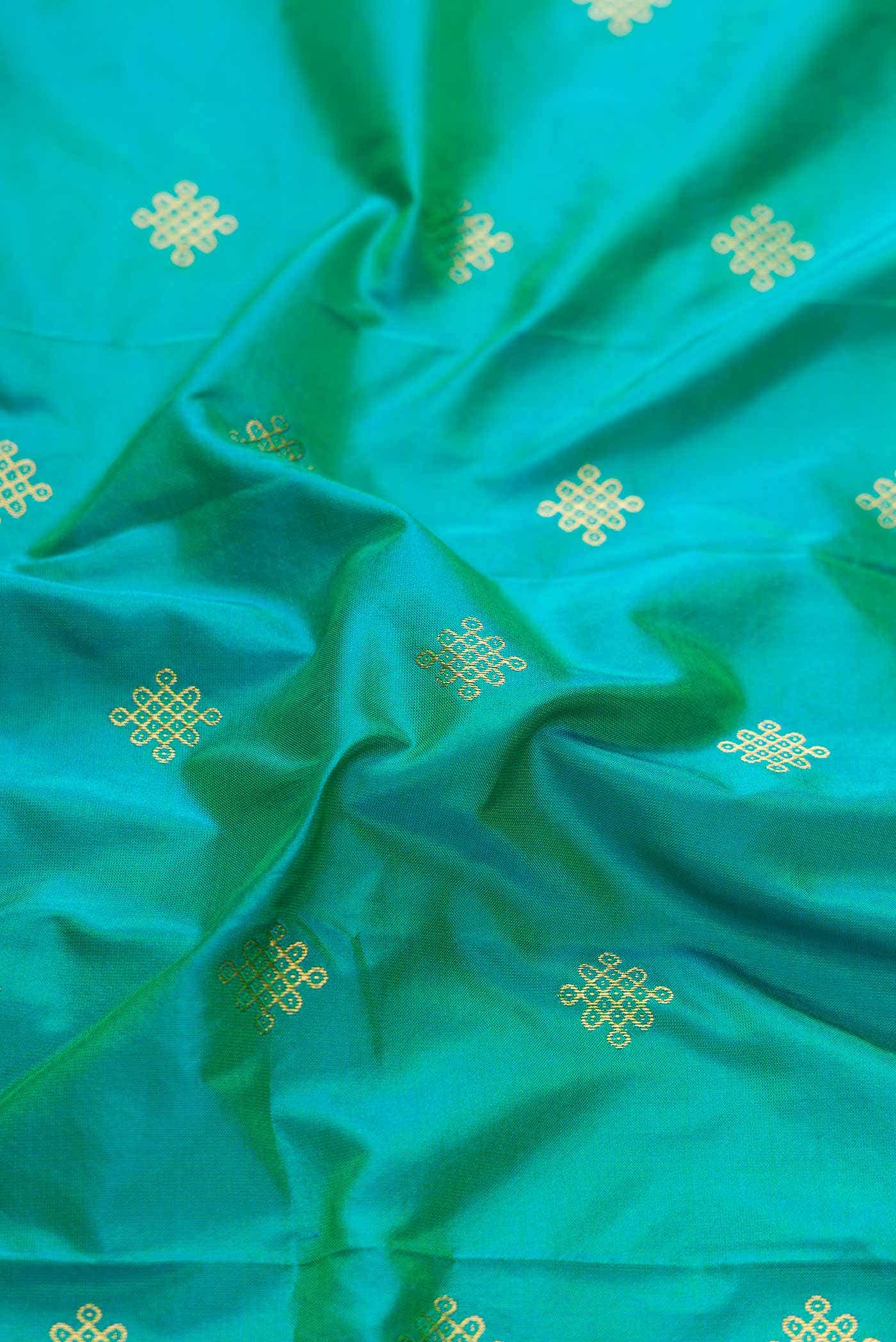 Sea Green Dual Tone Paithani Silk Saree