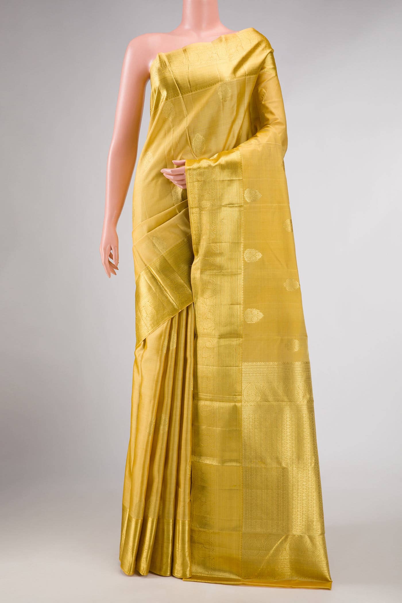Gold Dual Tone Kanchipuram Silk Saree