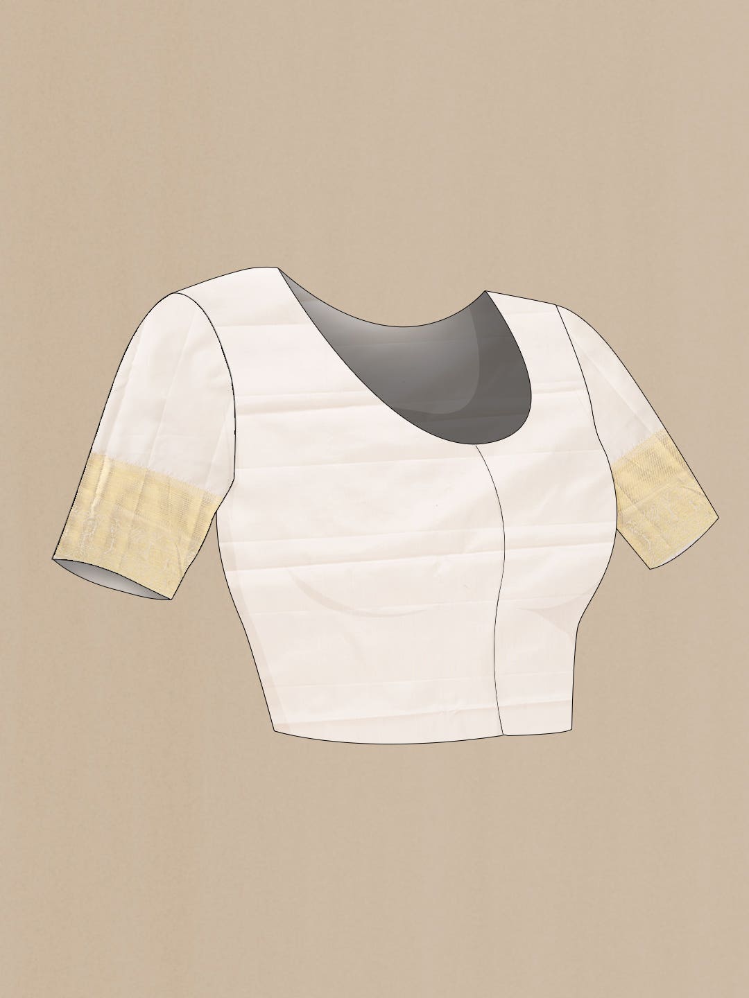 Beige Dual Tone Kanchipuram Silk Saree