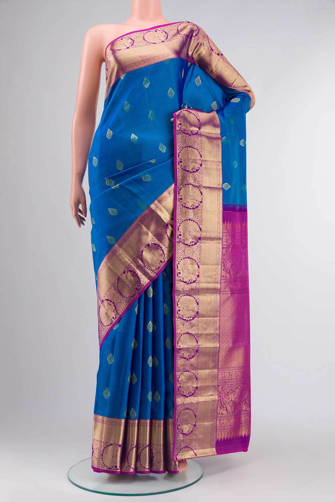 Blue Kanchipuram Silk Saree