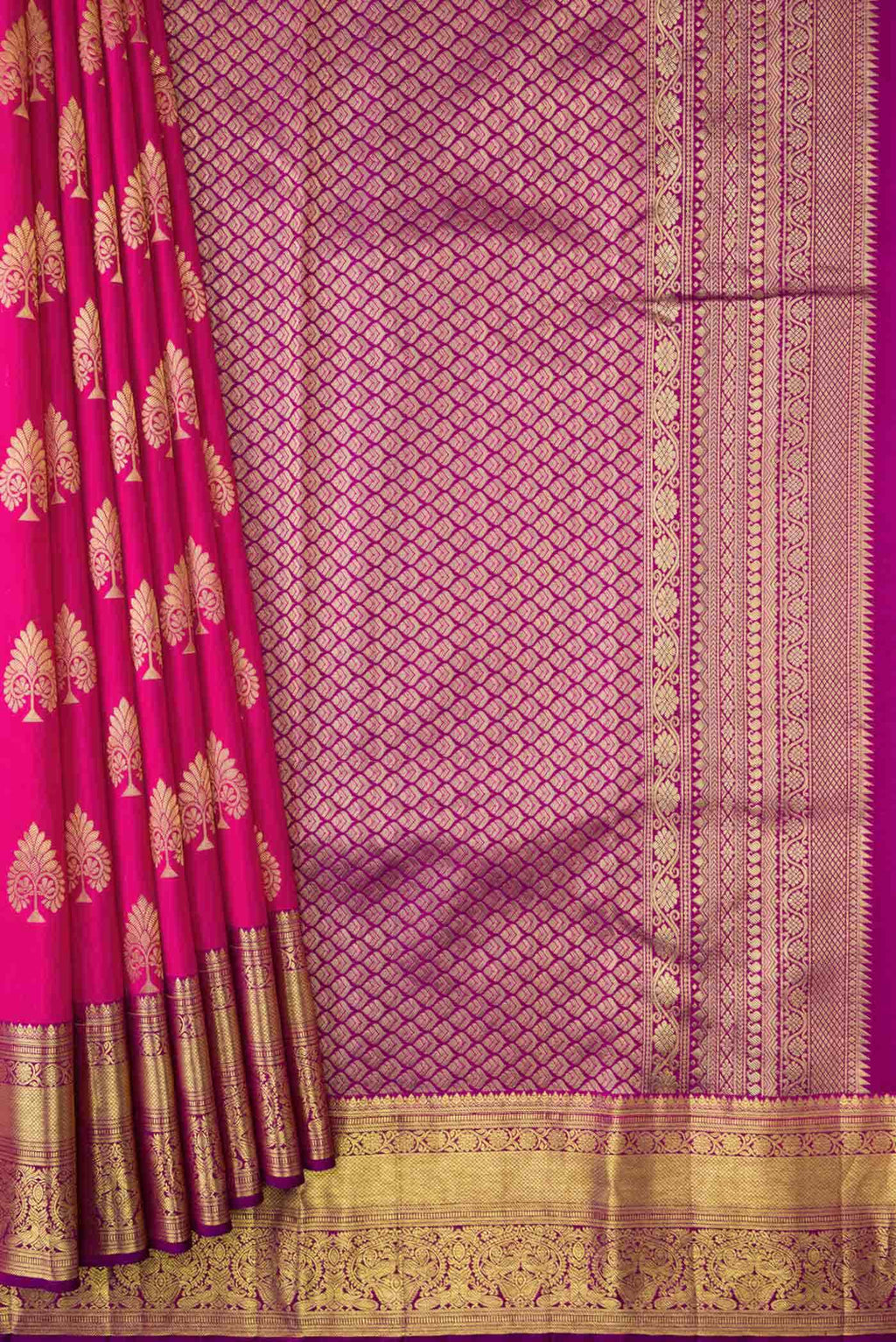 Pink Dual Tone Kanchipuram Silk Saree