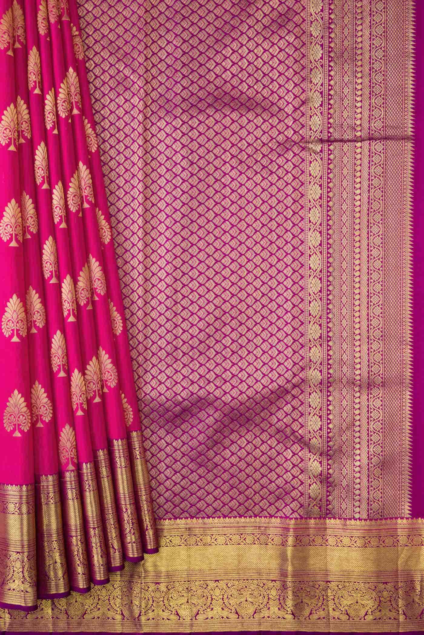 Pink Dual Tone Kanchipuram Silk Saree