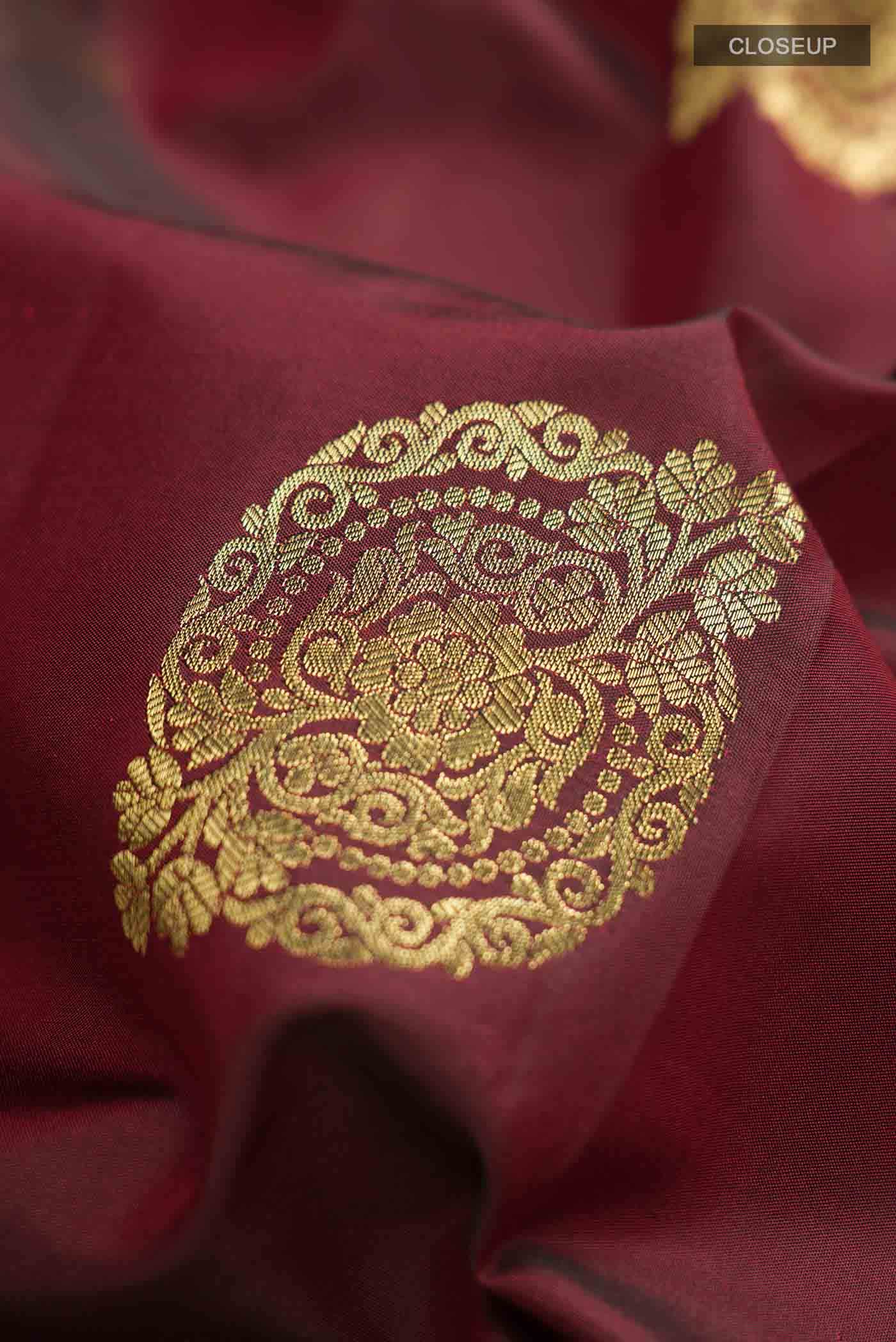 Maroon Kanchipuram Silk Saree