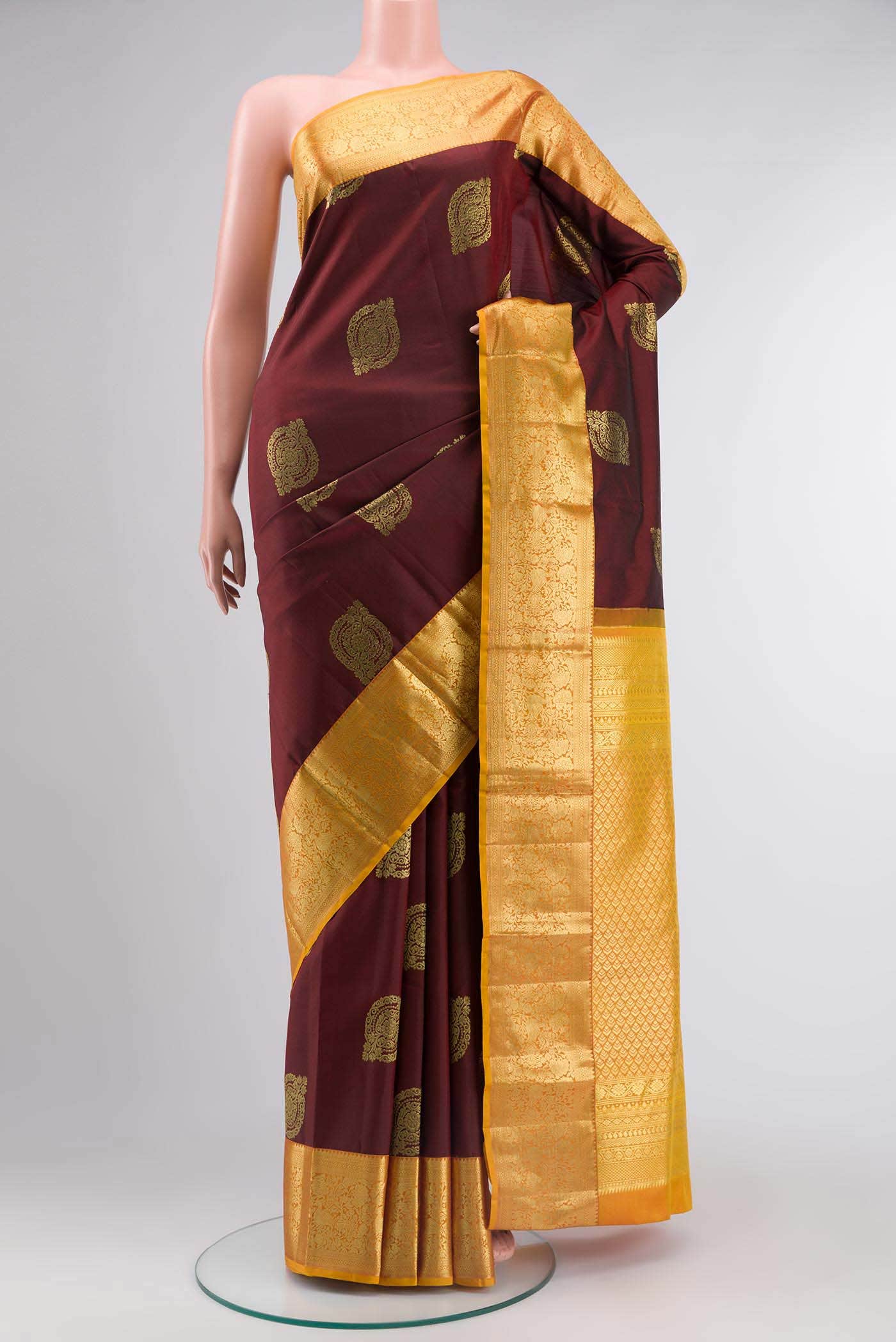 Maroon Kanchipuram Silk Saree
