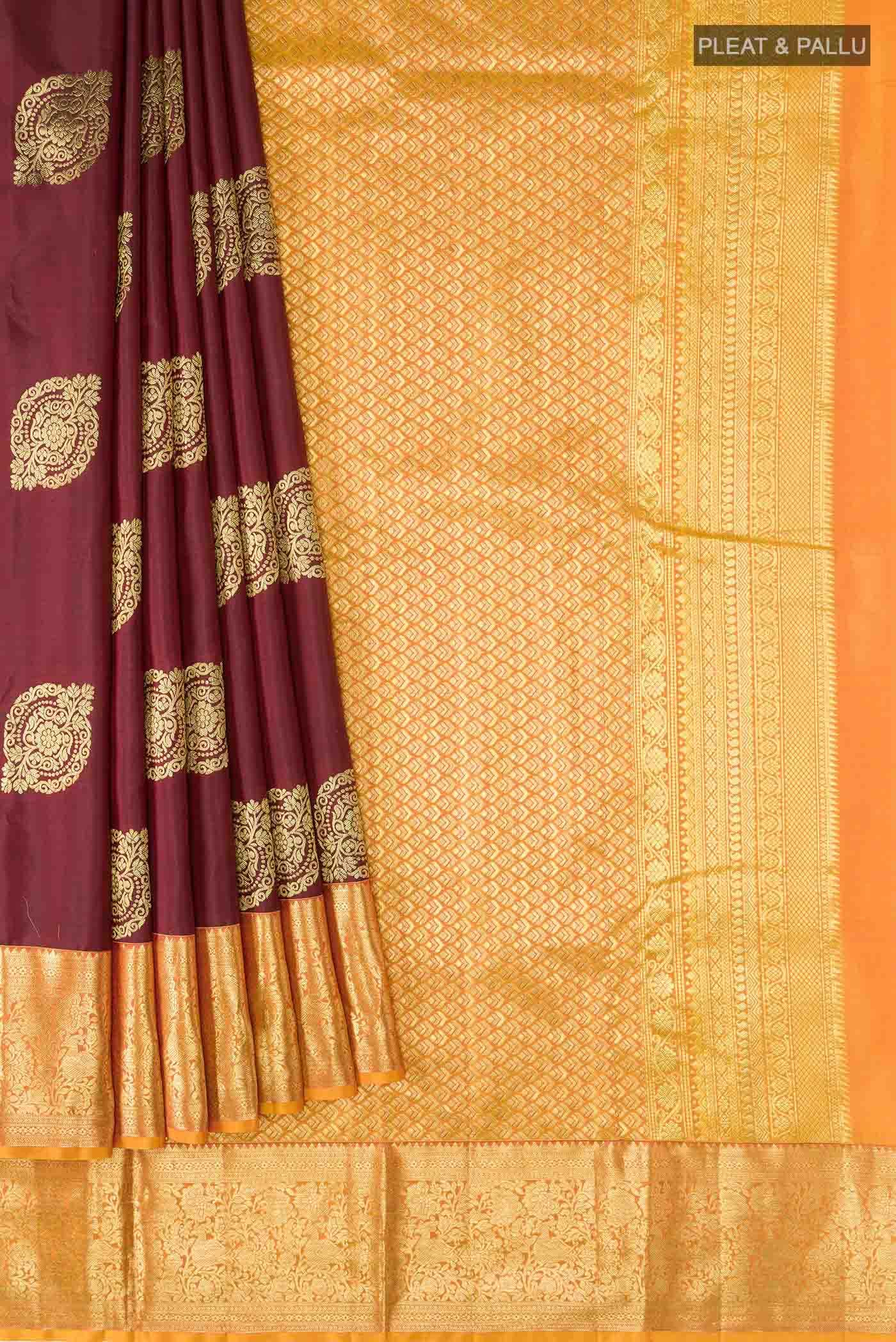 Maroon Kanchipuram Silk Saree