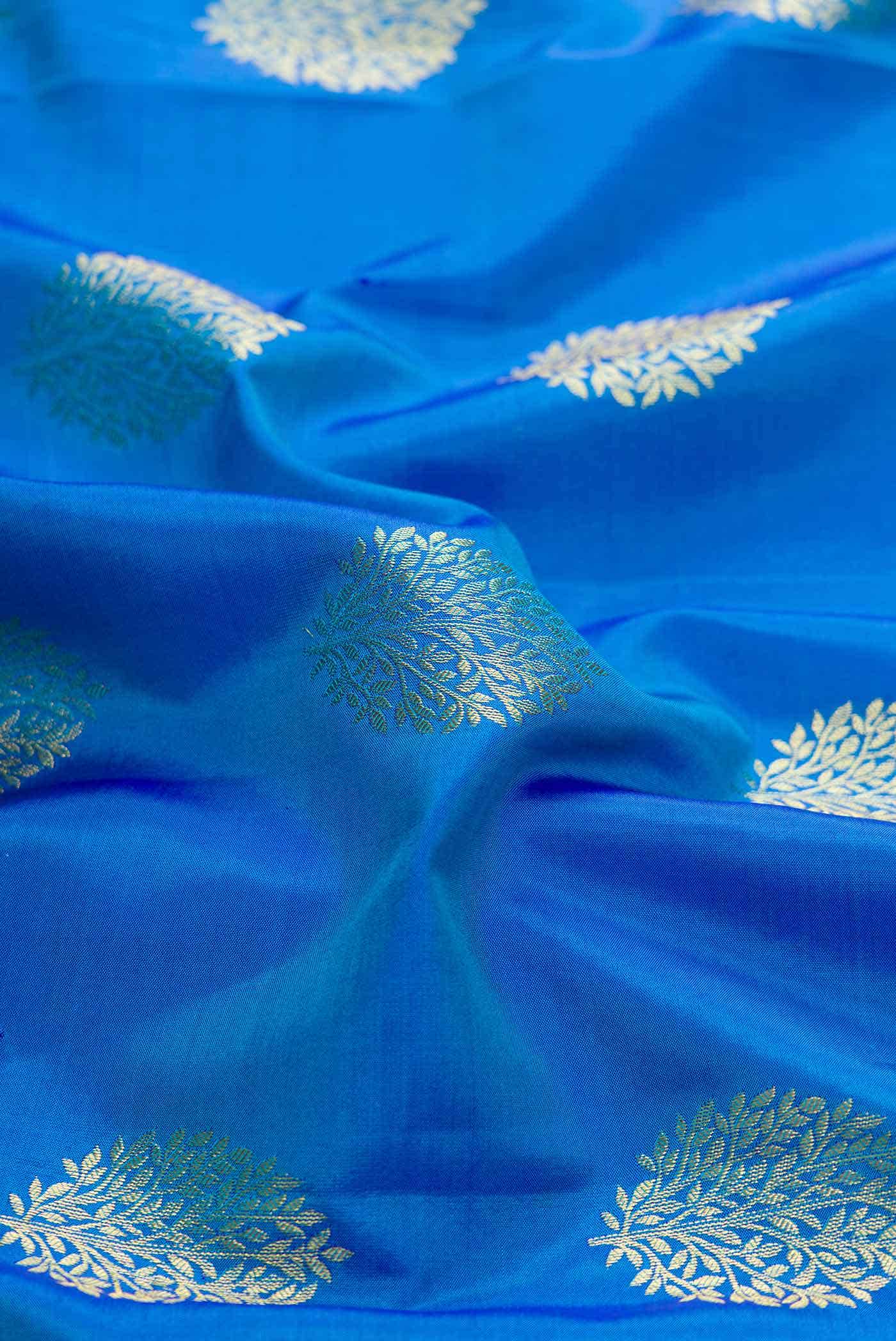 Peacock Blue Dual Tone Kanchipuram Silk Saree