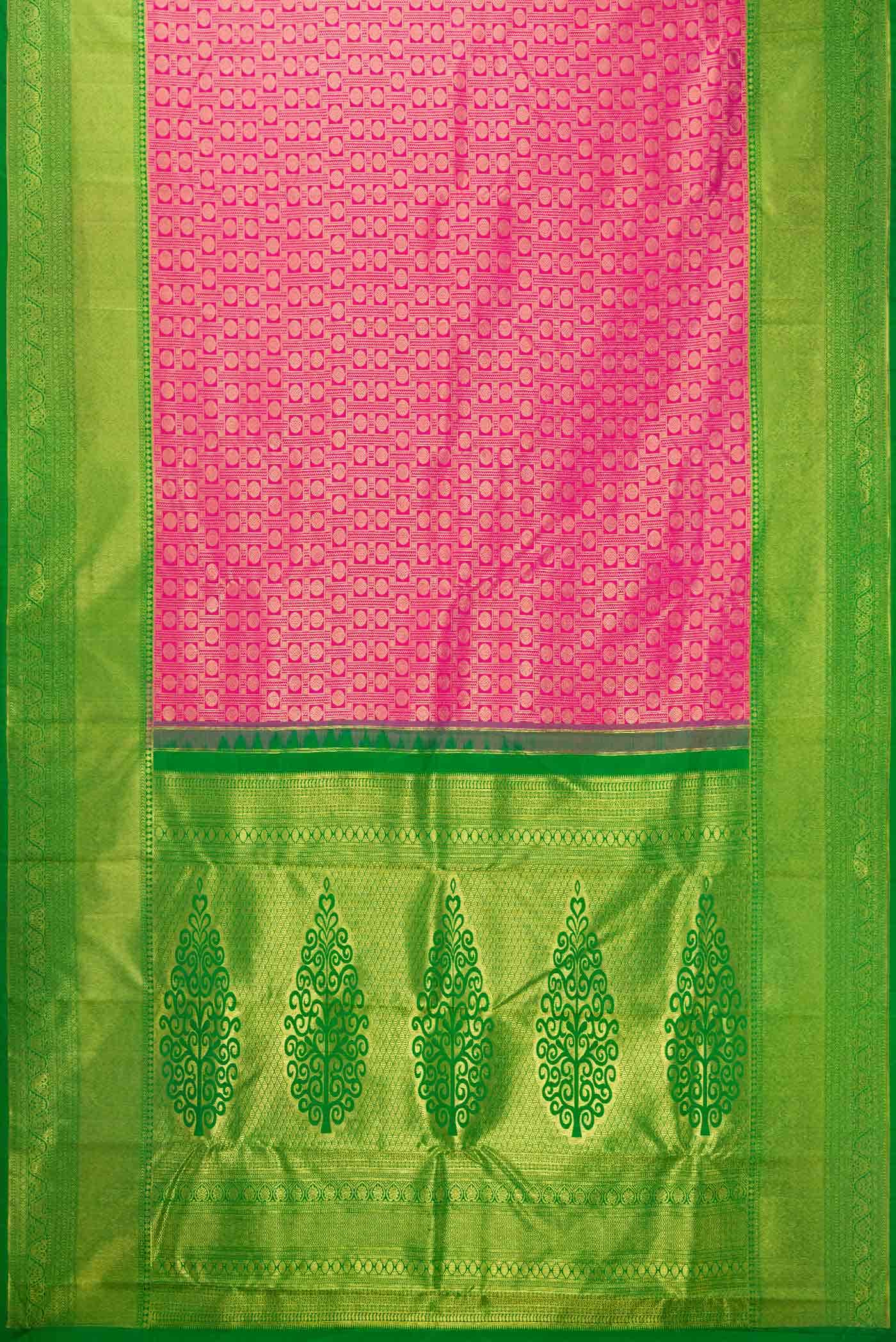 Pink Dual Tone Kanchipuram Silk Saree