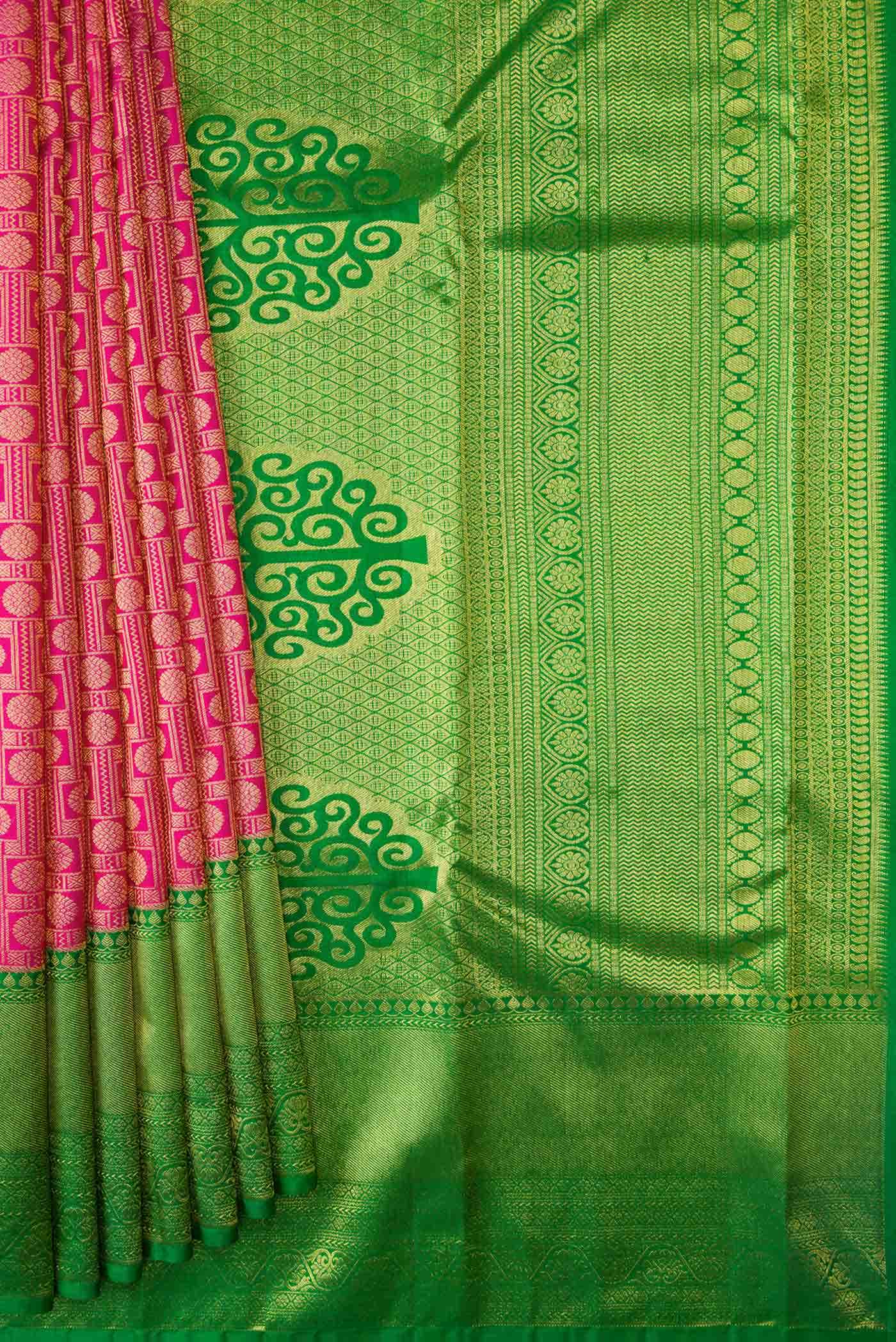 Pink Dual Tone Kanchipuram Silk Saree