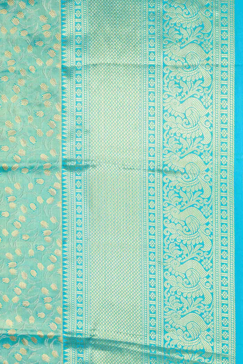 Blue Dual Tone Kanchipuram Tissue Silk Saree