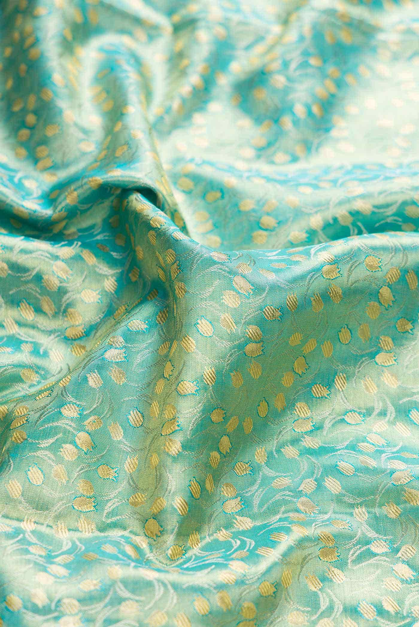 Blue Dual Tone Kanchipuram Tissue Silk Saree