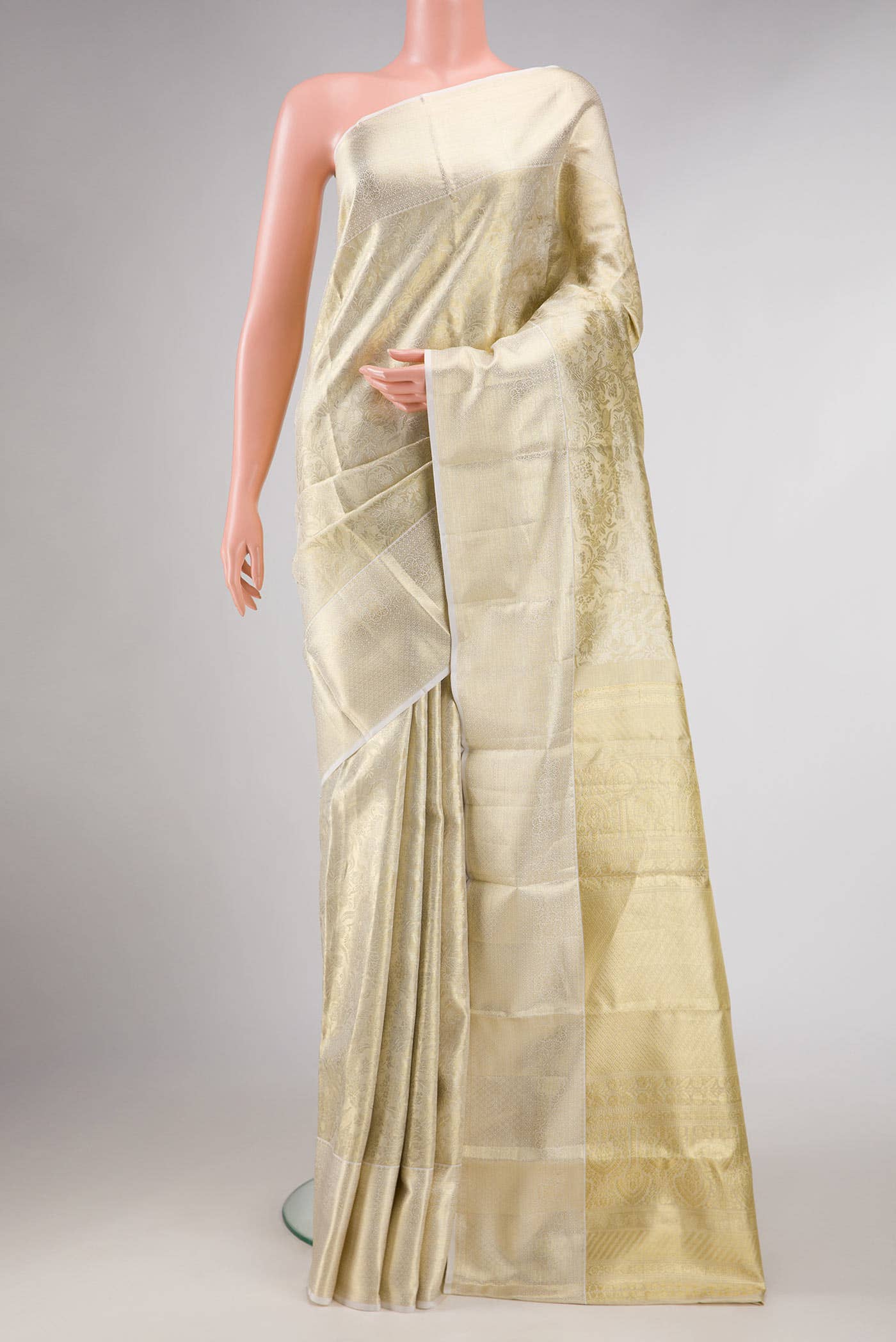 Light Green Dual Tone Kanchipuram Tissue Silk Saree