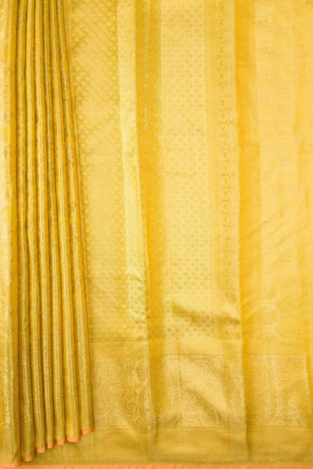 Gold Dual Tone Kanchipuram Tissue Silk Saree