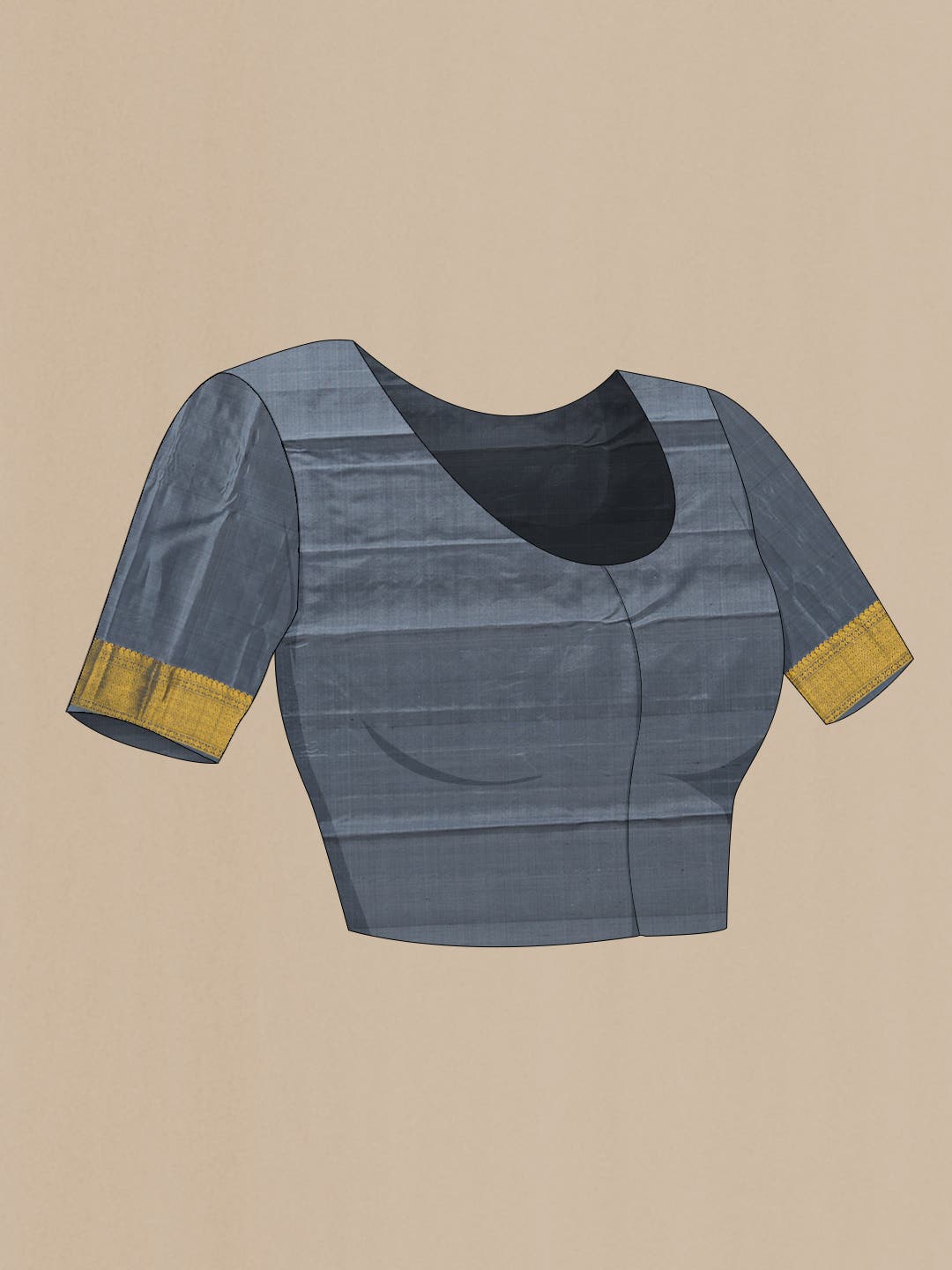 Pure Silk Pure Zari Grey Dual Tone Kanchipuram Saree