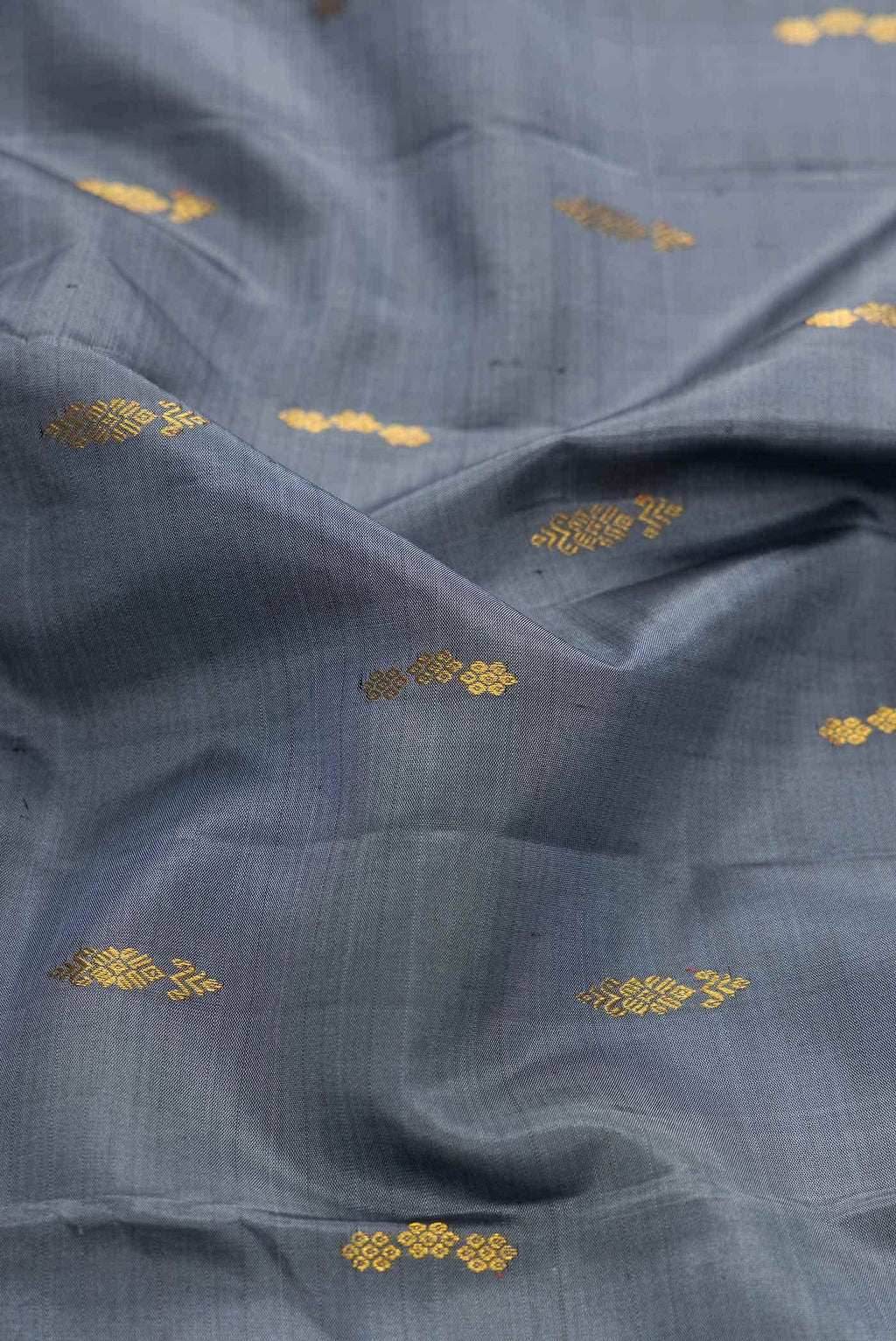 Pure Silk Pure Zari Grey Dual Tone Kanchipuram Saree
