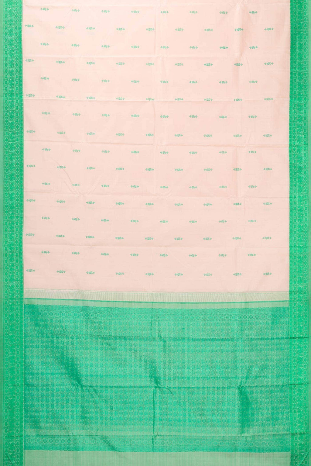 Cream Dual Tone Kanchipuram Silk Saree