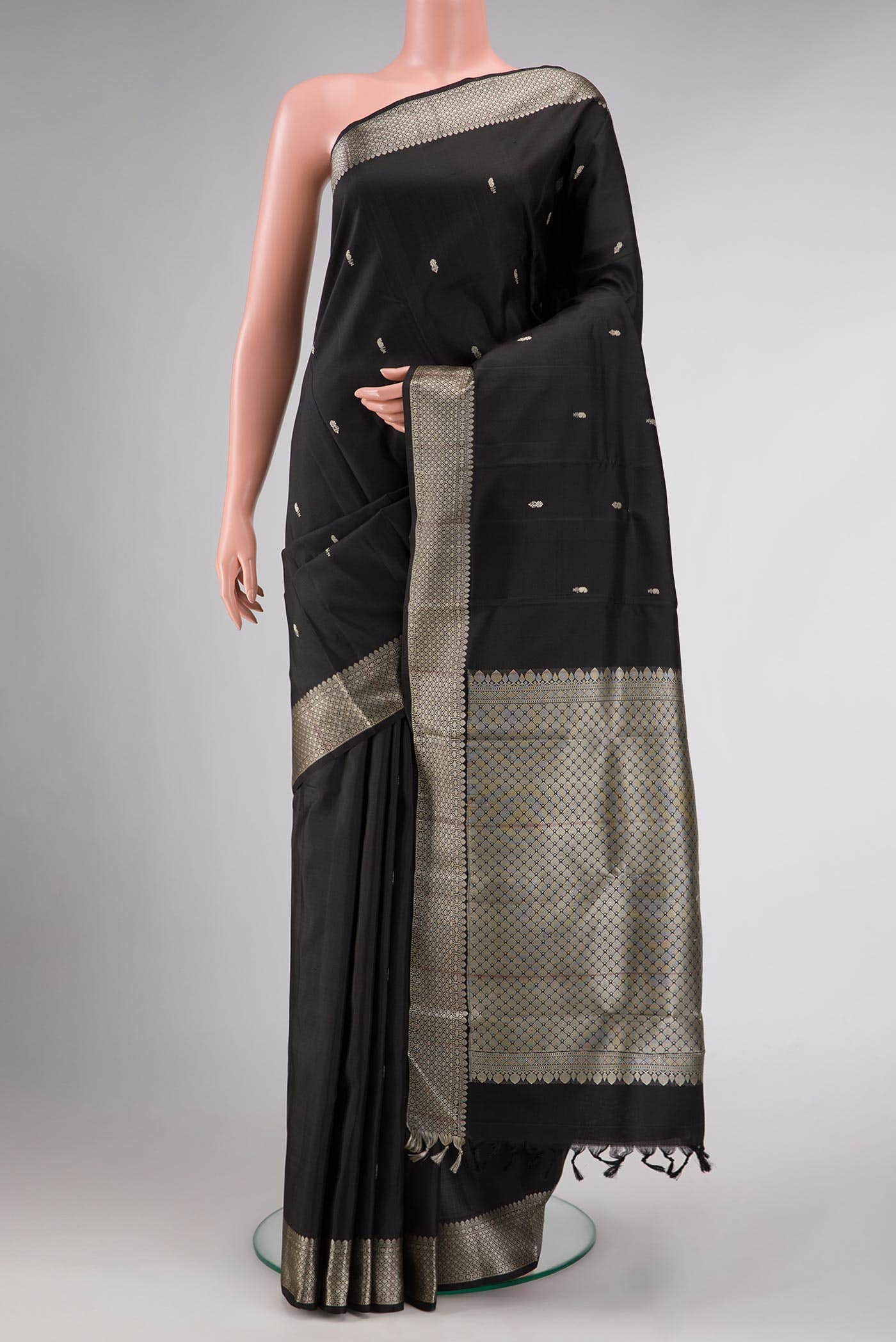Black Kanchipuram Silk Saree