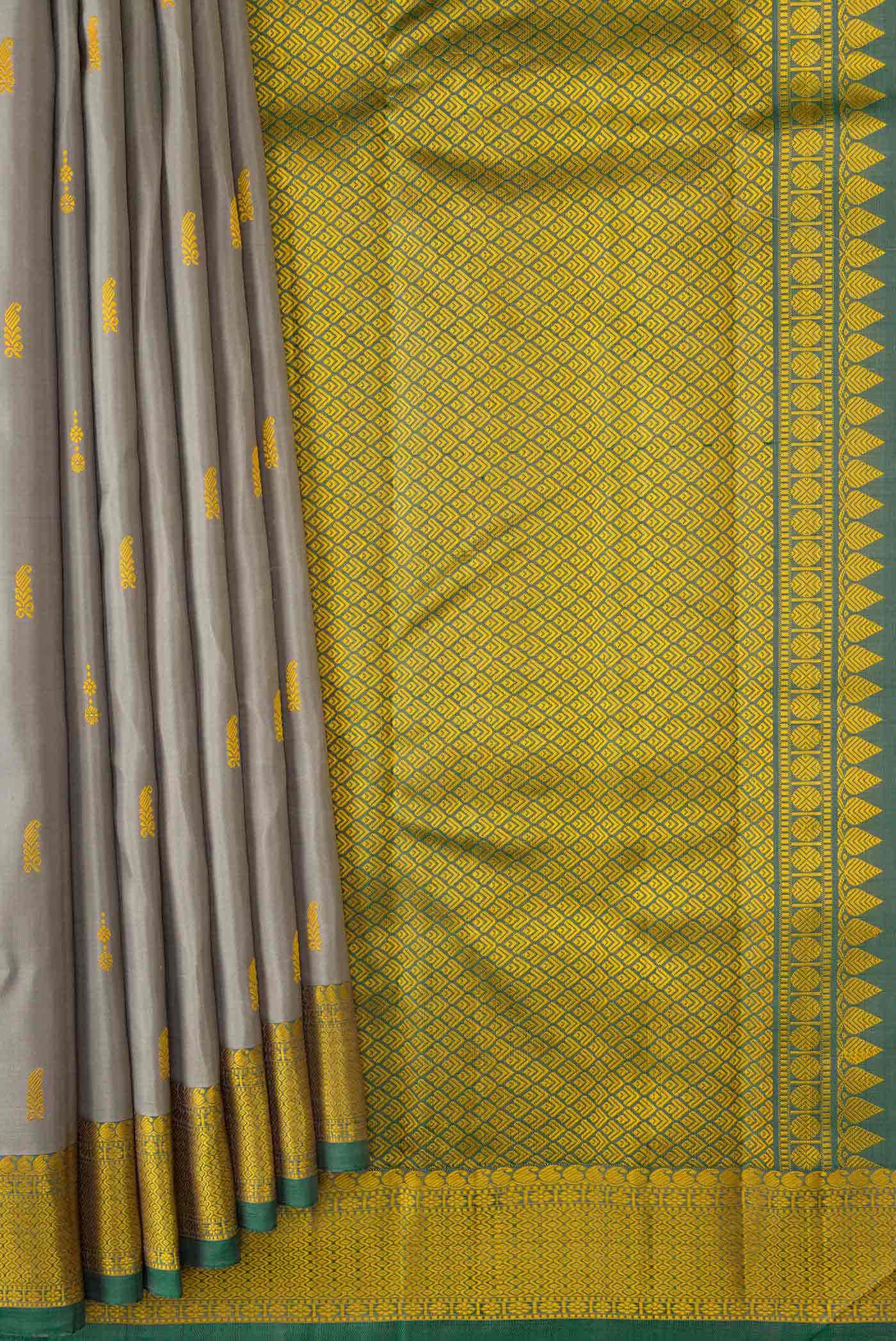 Grey Kanchipuram Silk Saree