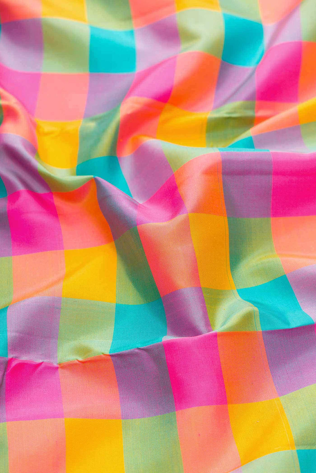 Pure Silk Pure Zari Sky Blue Pink and Yellow Dual Tone Kanchipuram Saree