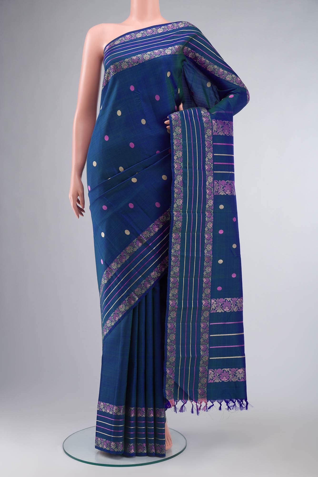 Blue Kanchipuram Silk Saree