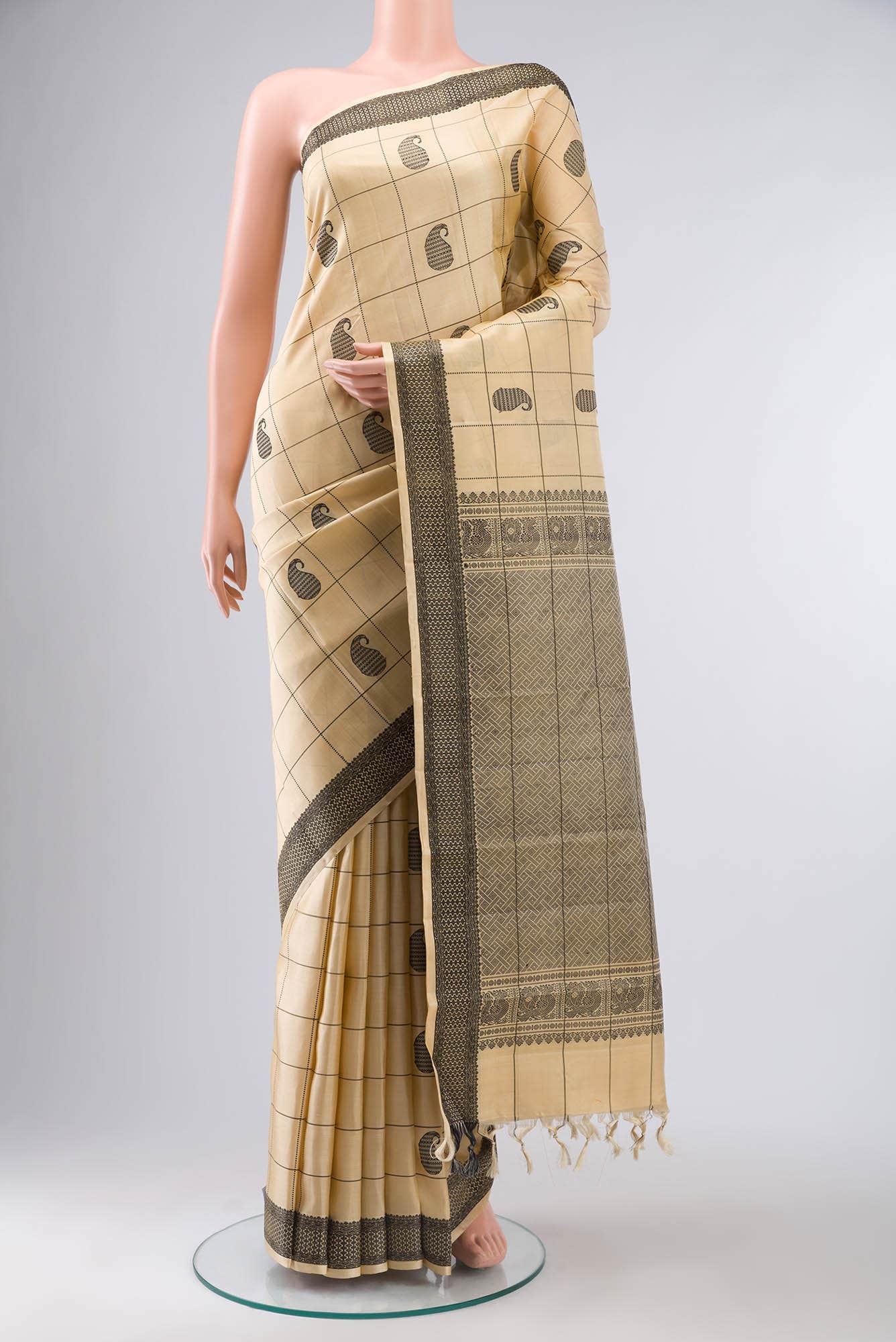 Sandal Kanchipuram Silk Saree