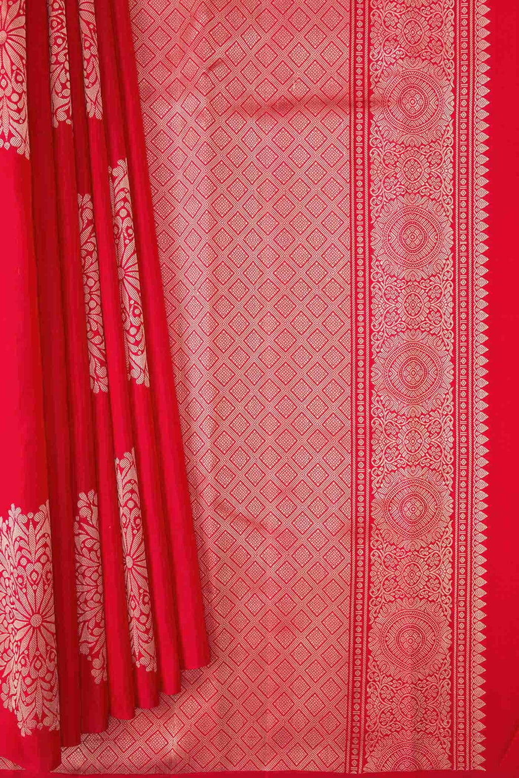 Red Dual Tone Kanchipuram Silk Saree