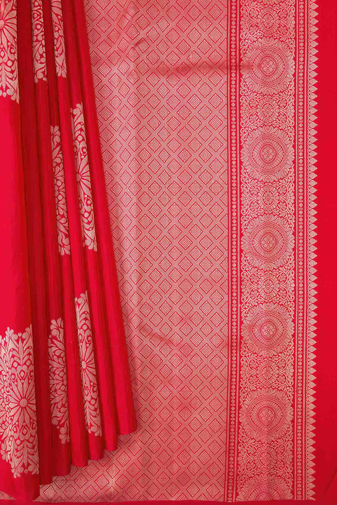 Red Dual Tone Kanchipuram Silk Saree