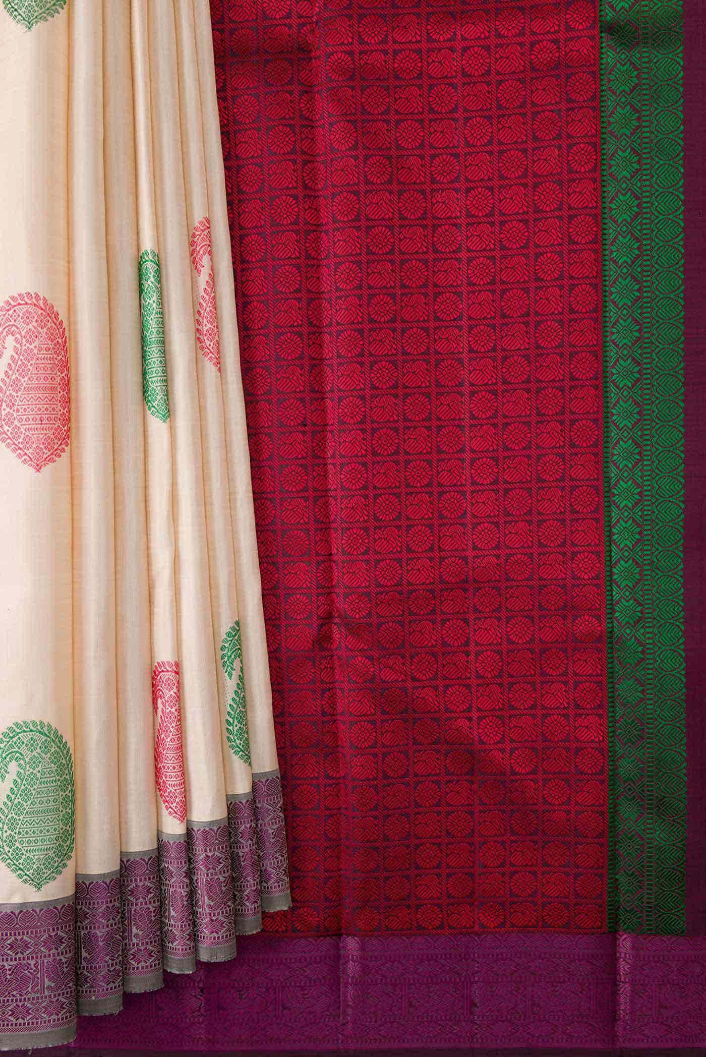 Rose Gold Kanchipuram Silk Saree