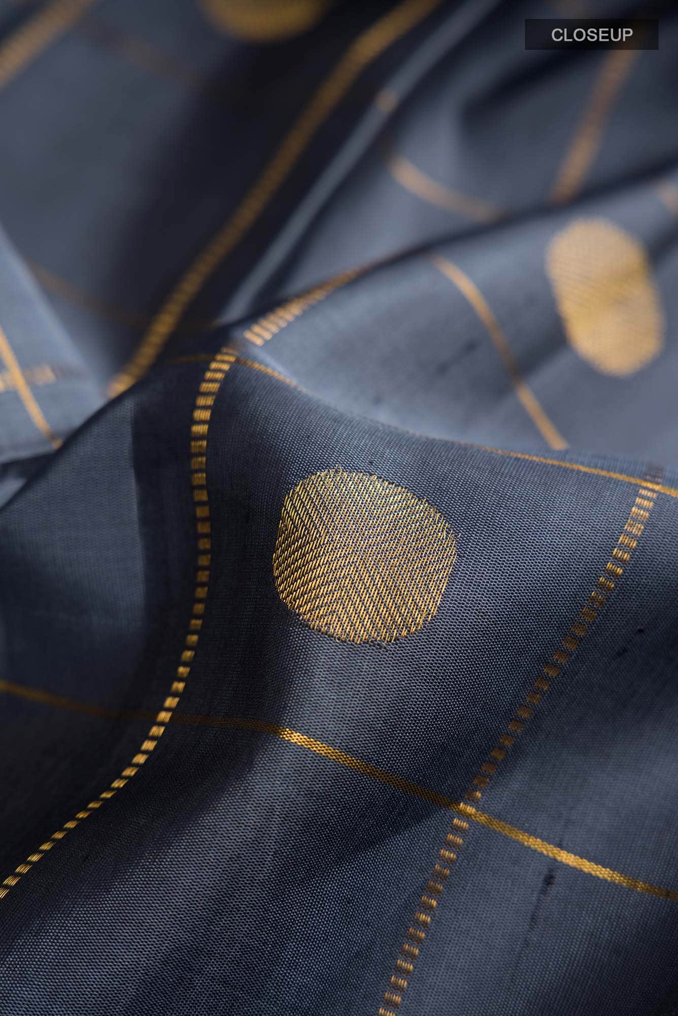 Grey Kanchipuram Silk Saree