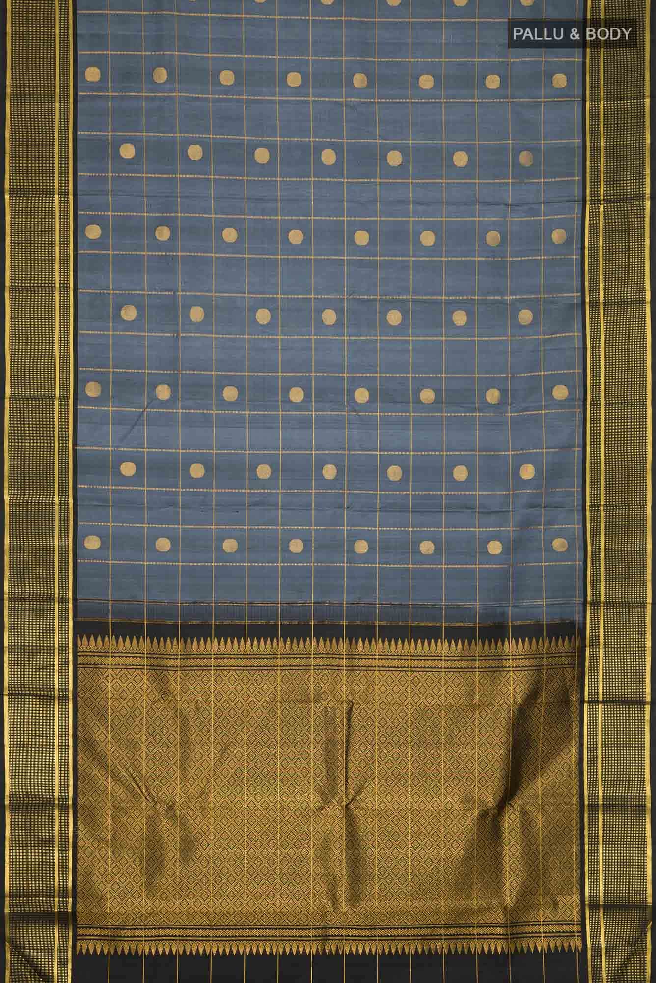 Grey Kanchipuram Silk Saree