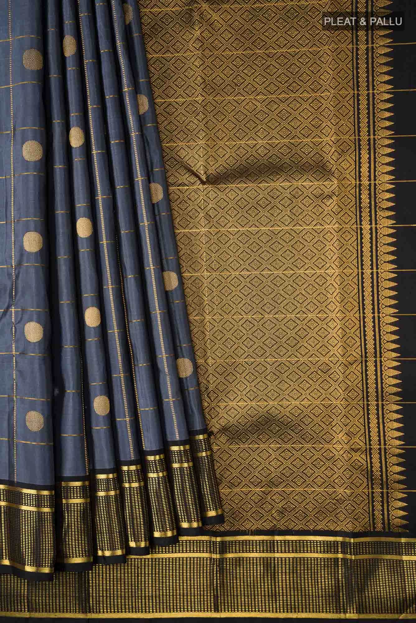 Grey Kanchipuram Silk Saree