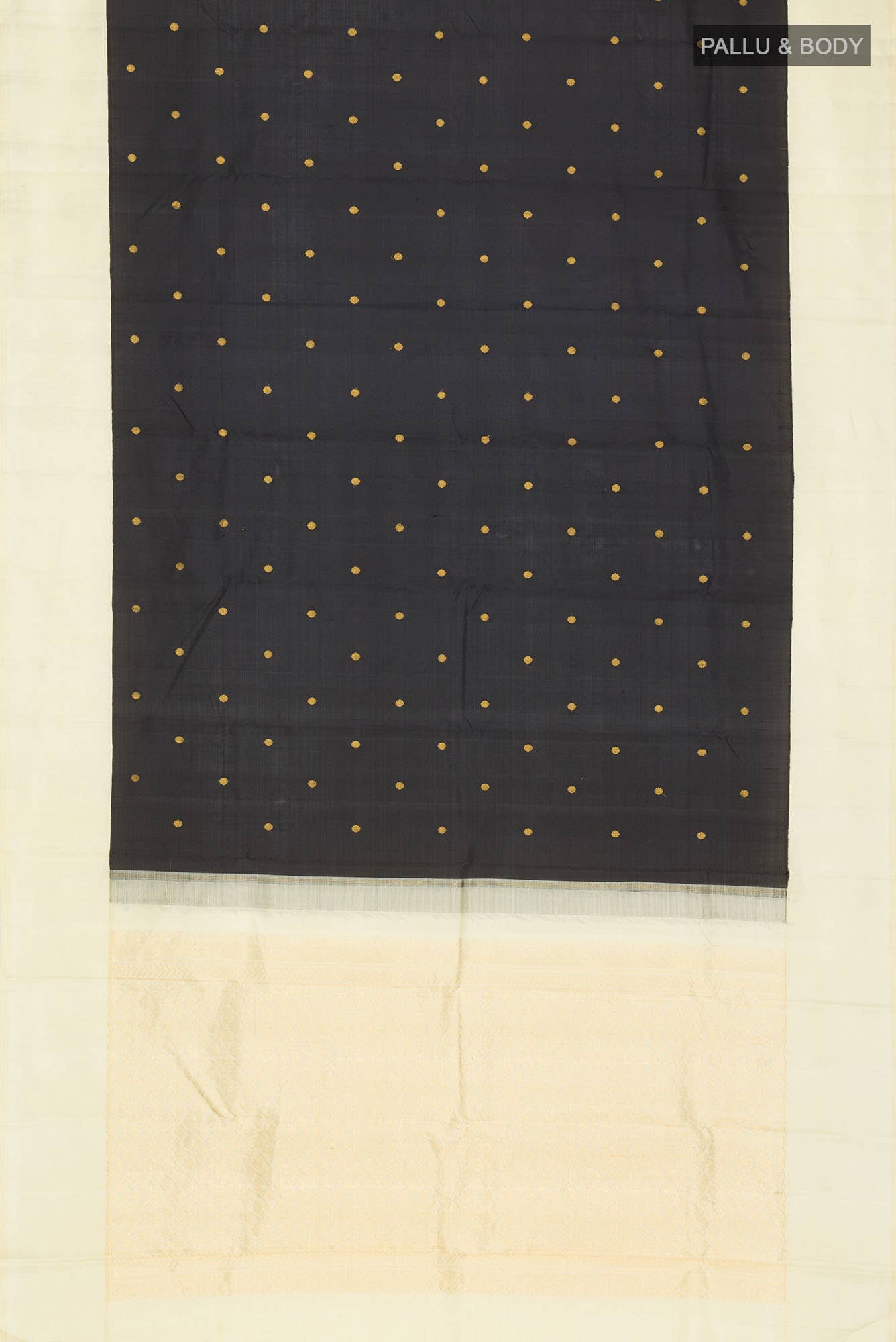 Pure Silk Pure Zari Black Kanchipuram Saree