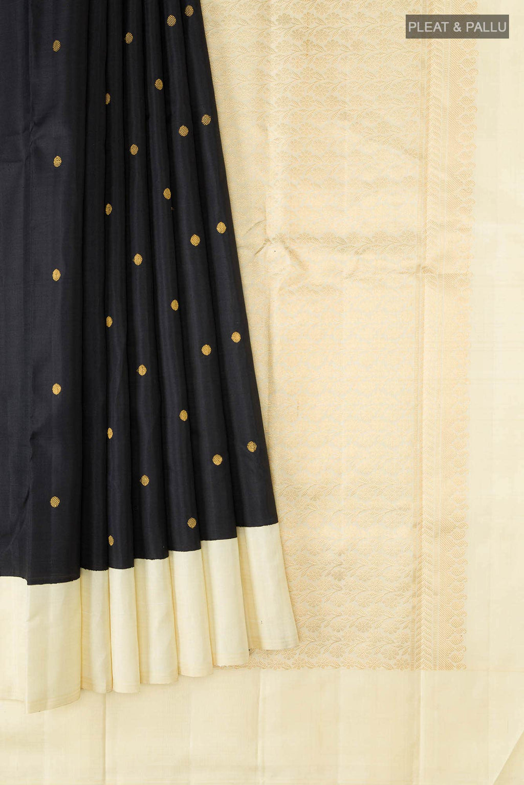 Pure Silk Pure Zari Black Kanchipuram Saree