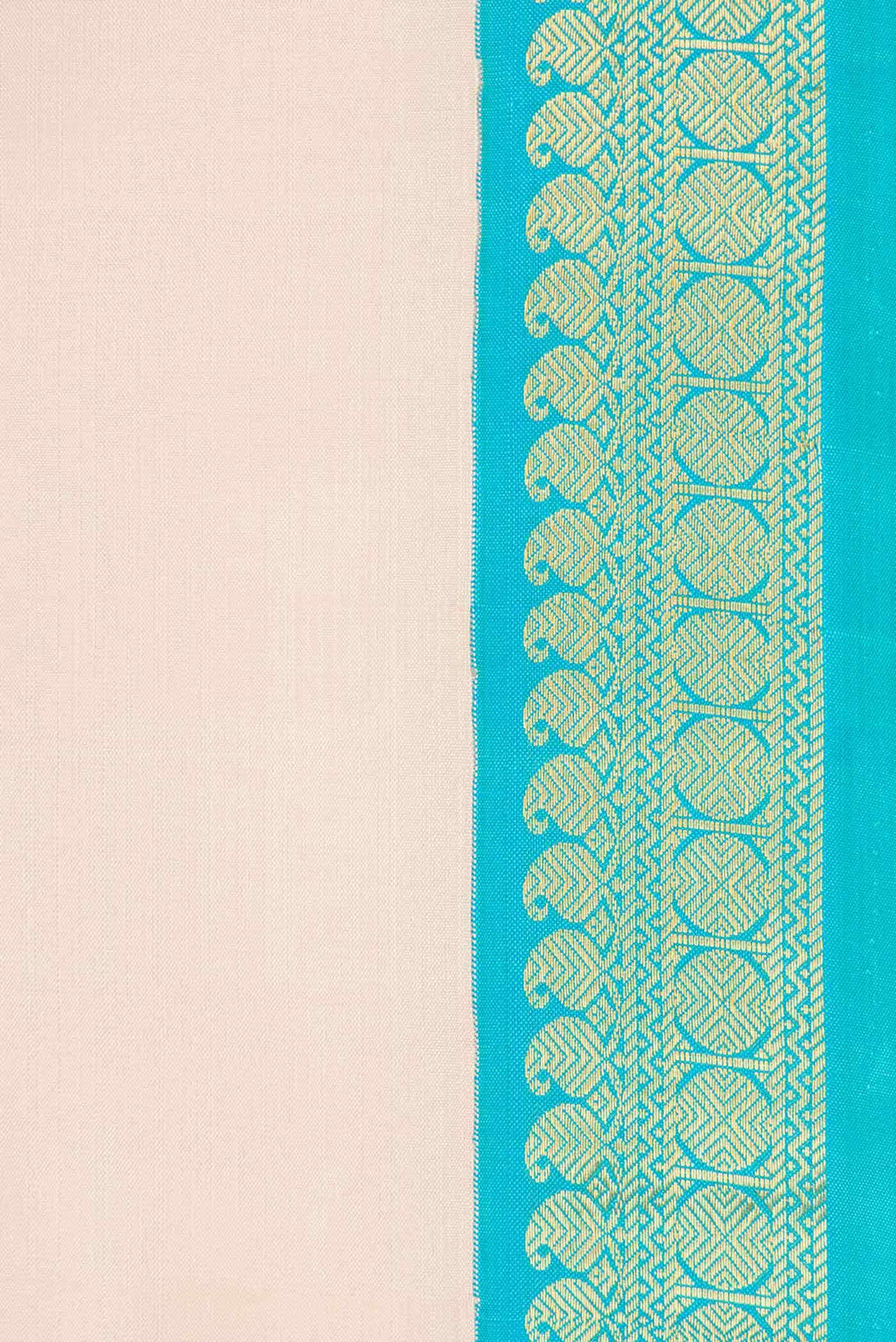 Pure Silk Pure Zari Cream Dual Tone Kanchipuram Saree