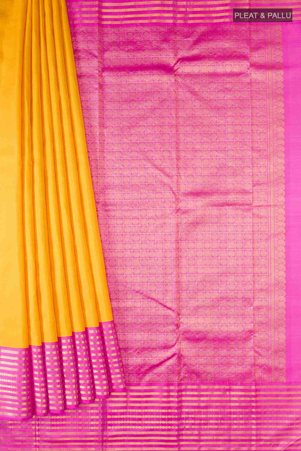 Yellow Kanchipuram Silk Saree