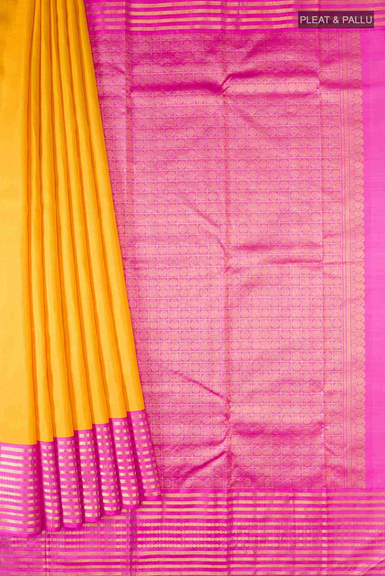 Yellow Kanchipuram Silk Saree