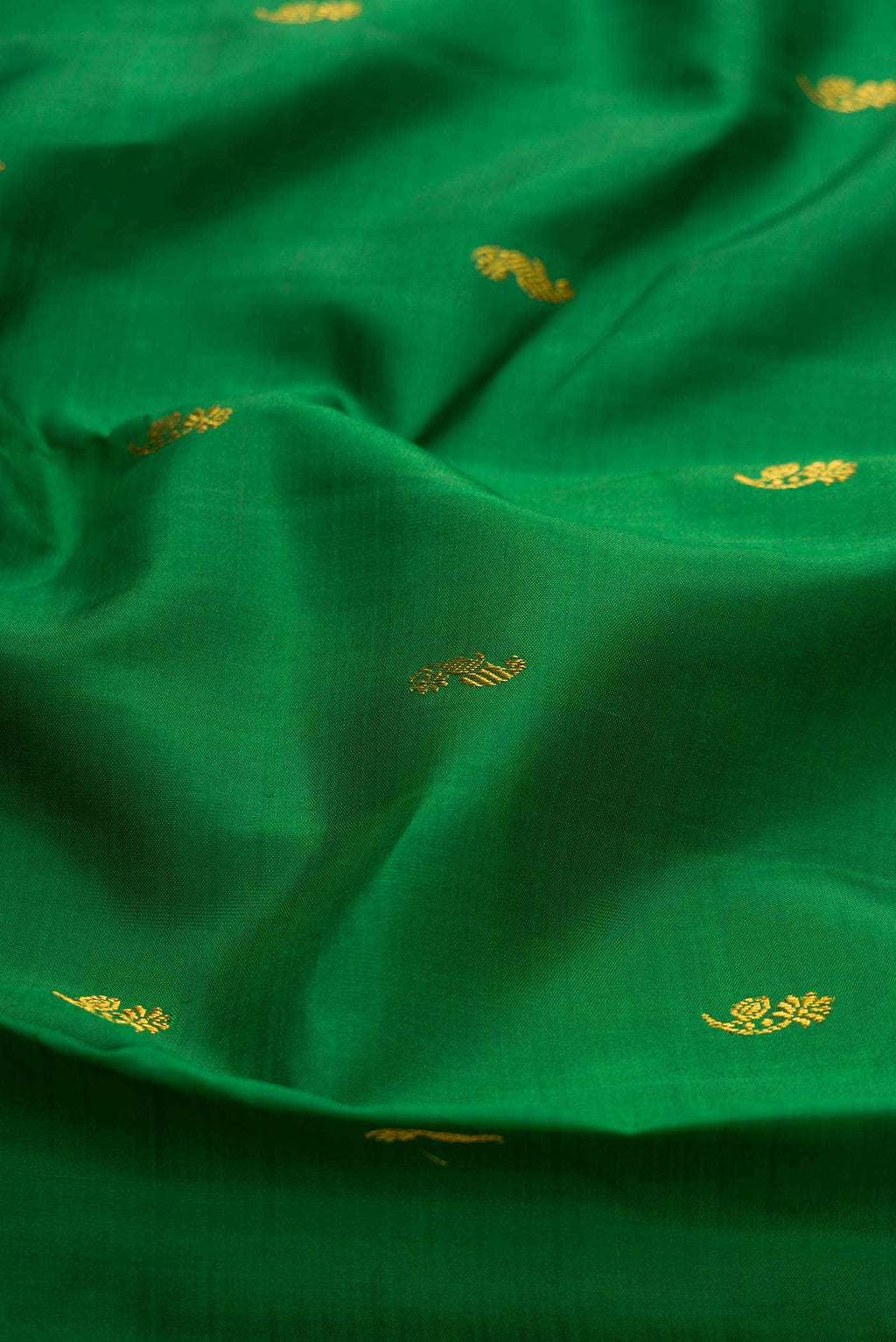 Pure Silk Pure Zari Green Dual Tone Kanchipuram Saree